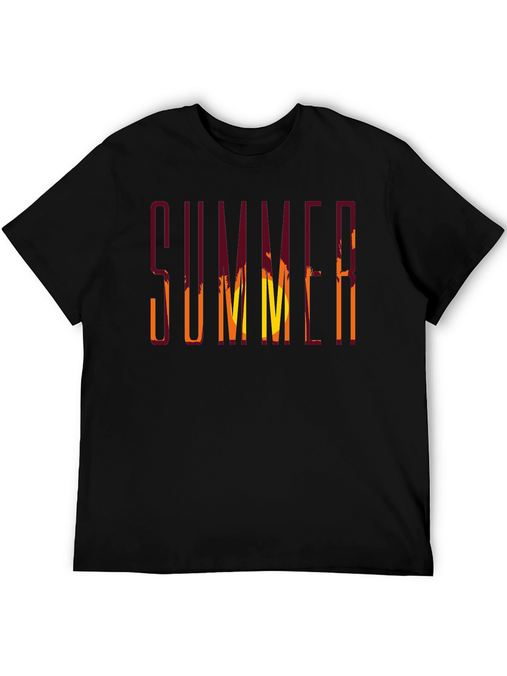 Summer Sunset Graphic T-Shirt - Relaxed Fit Black Tee