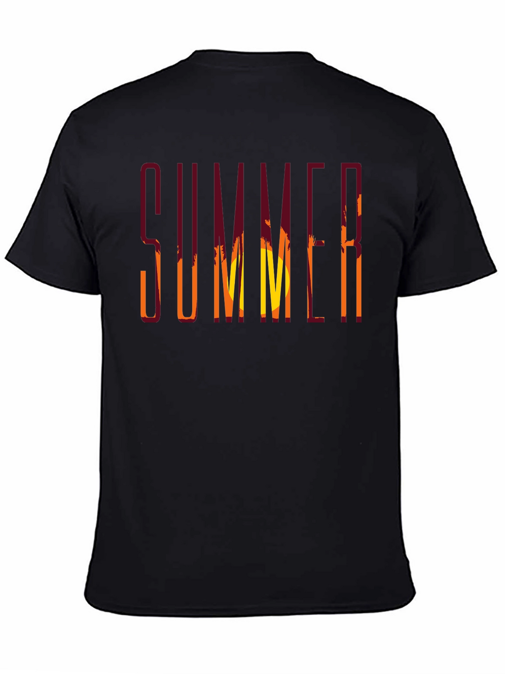 Summer Sunset Graphic T-Shirt - Relaxed Fit Black Tee