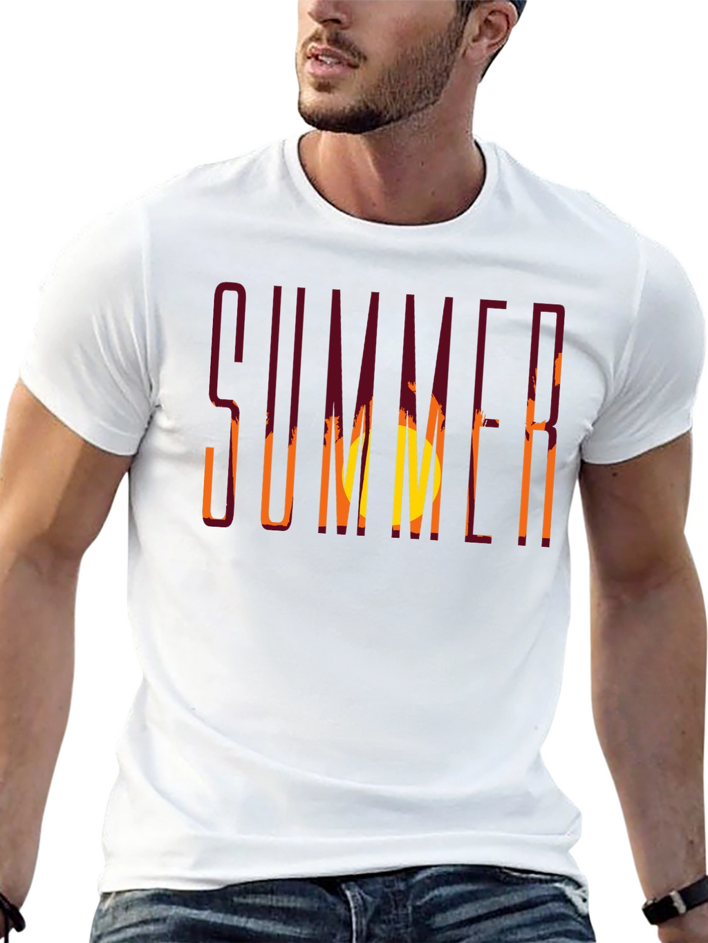 Summer Sunset Graphic T-Shirt - Relaxed Fit Black Tee