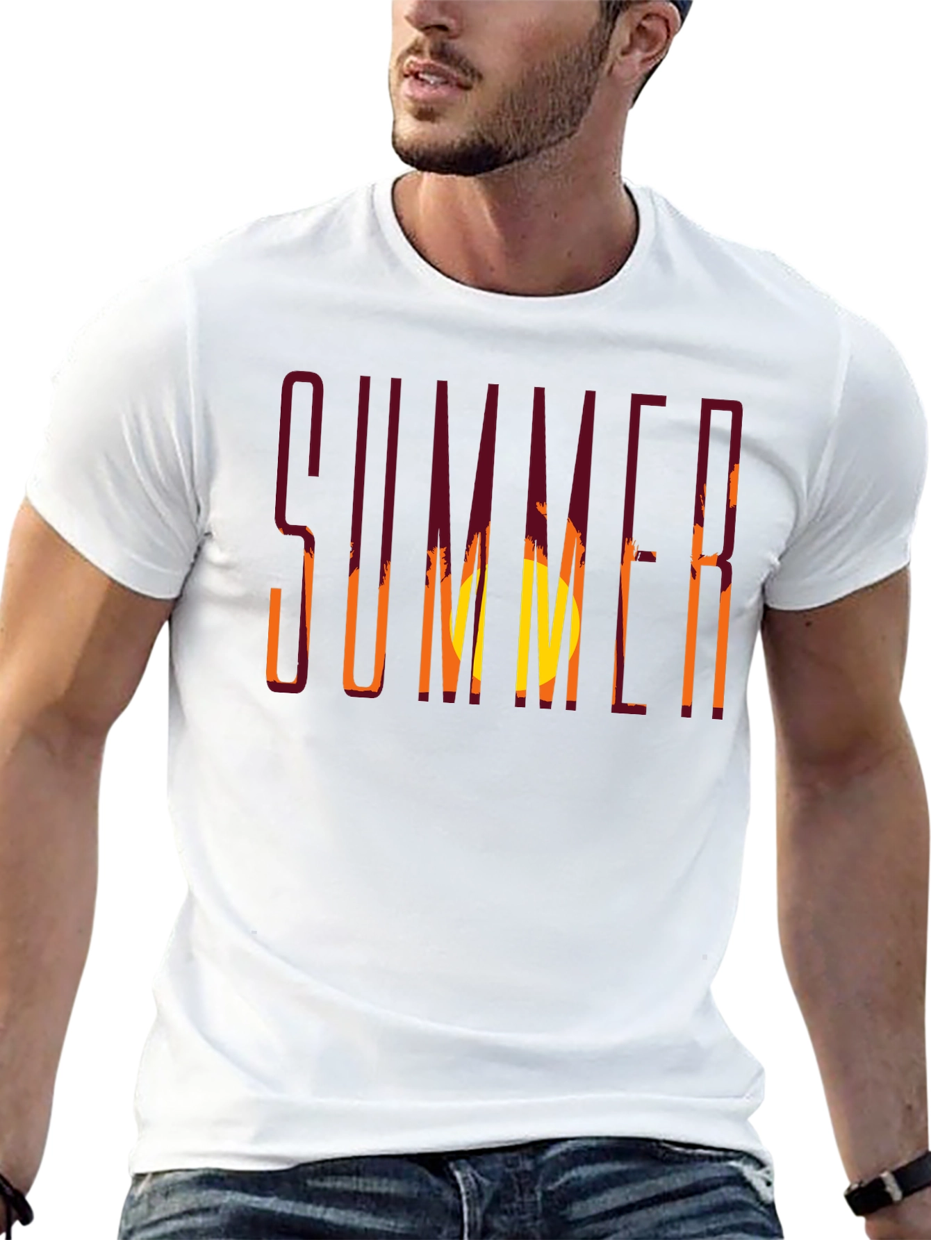 Summer Sunset Graphic T-Shirt - Relaxed Fit Black Tee