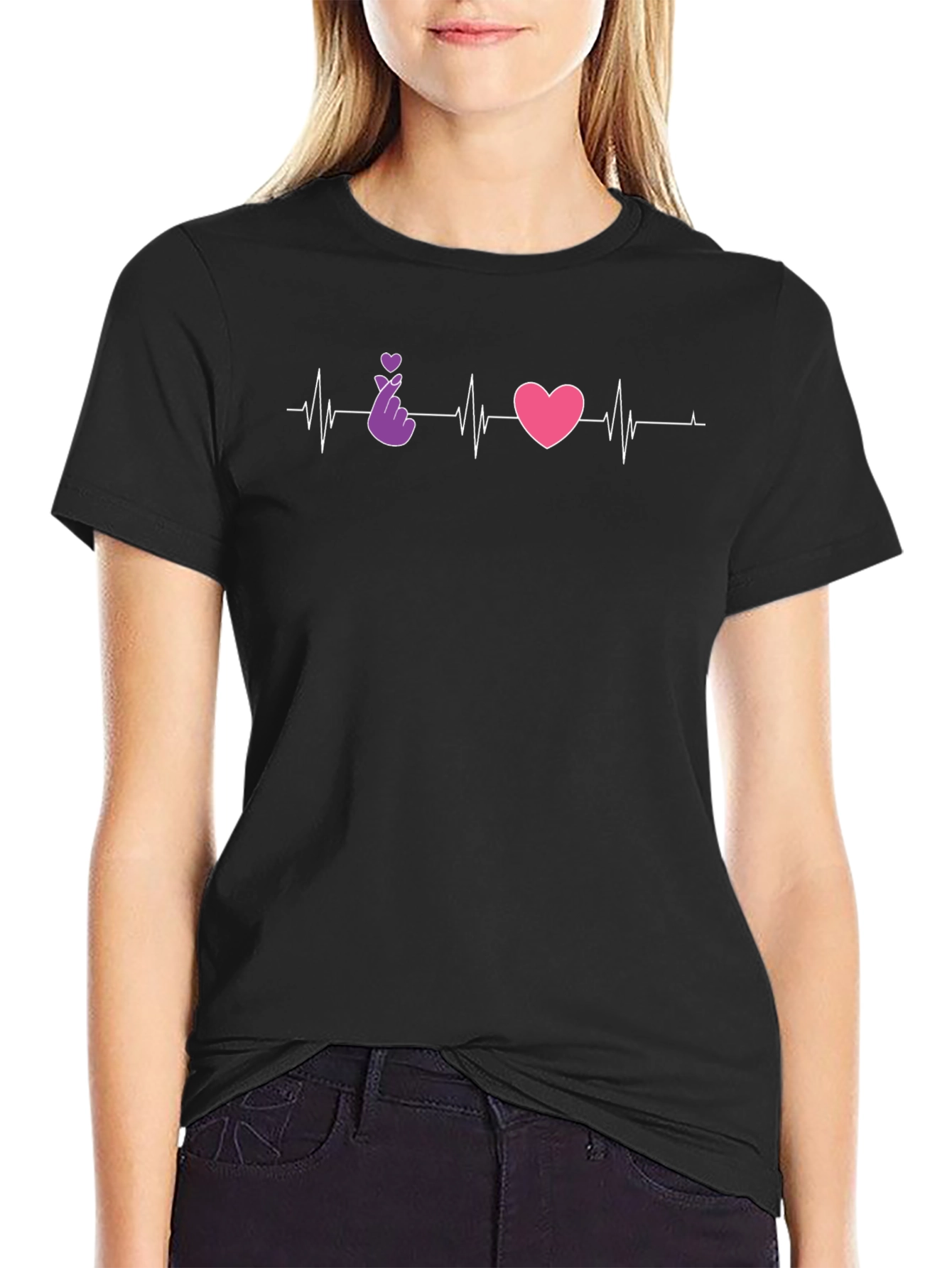 Heartbeat Love Sign Graphic Tee - Stylish & Trendy