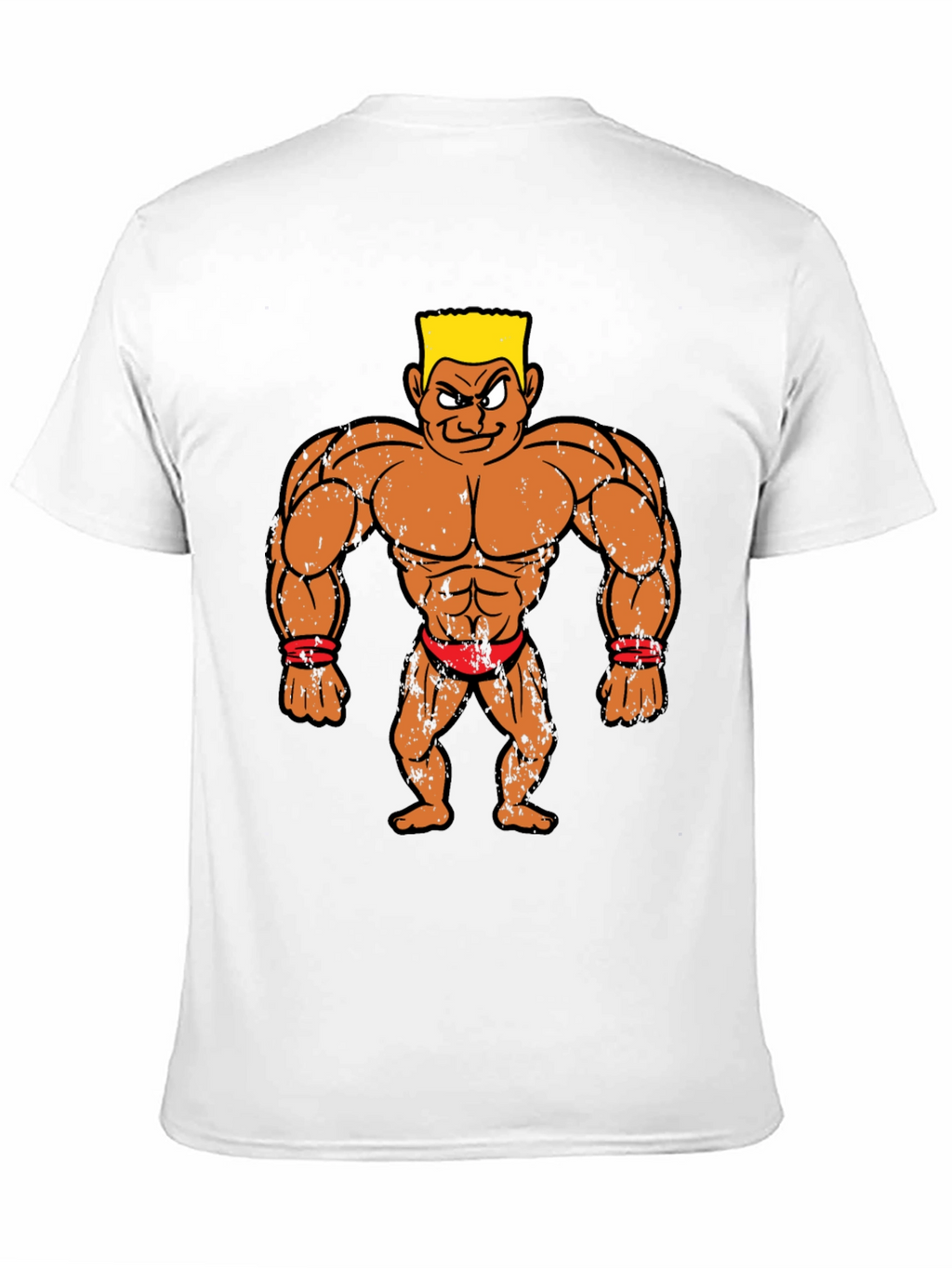 Cartoon Bodybuilder Graphic Tee - Black