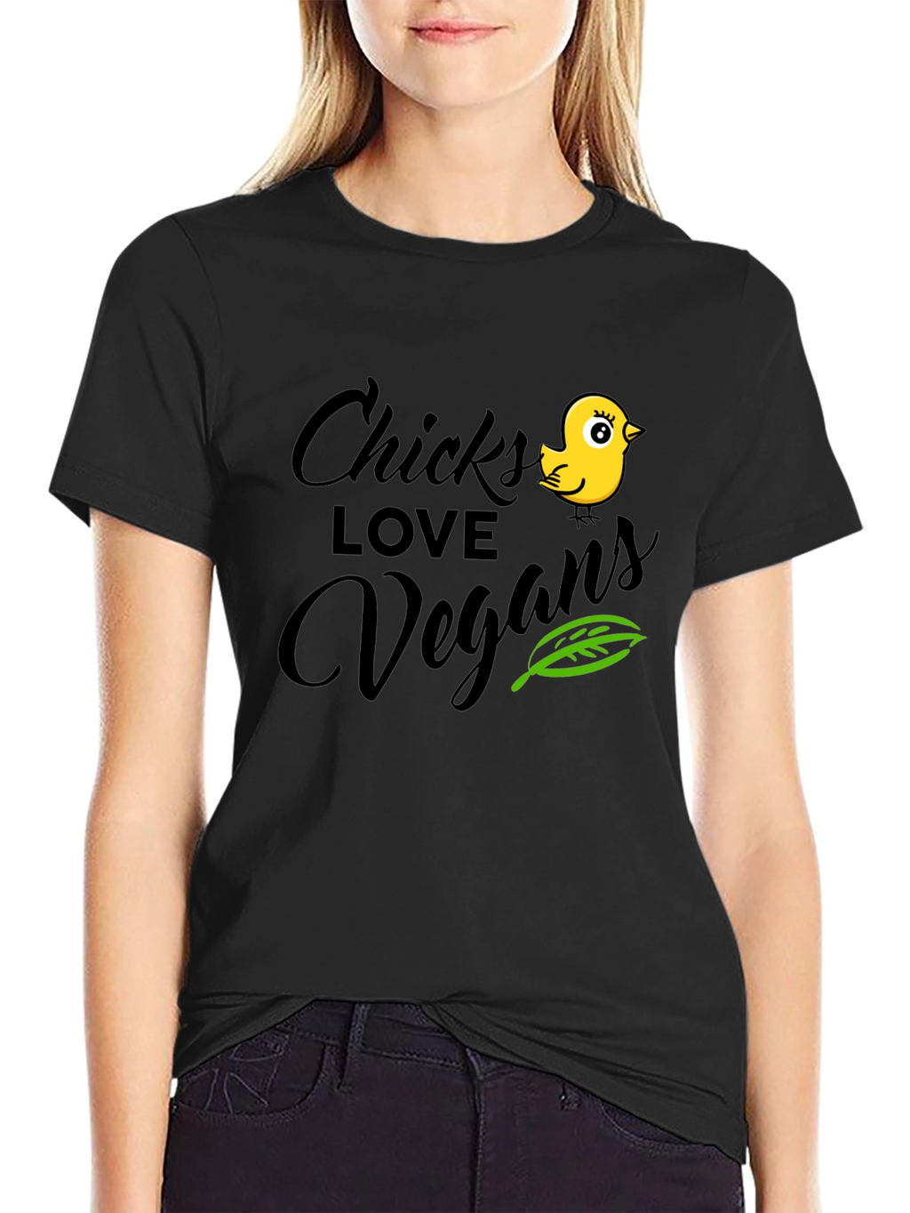 Chicks Love Vegans Black T-Shirt