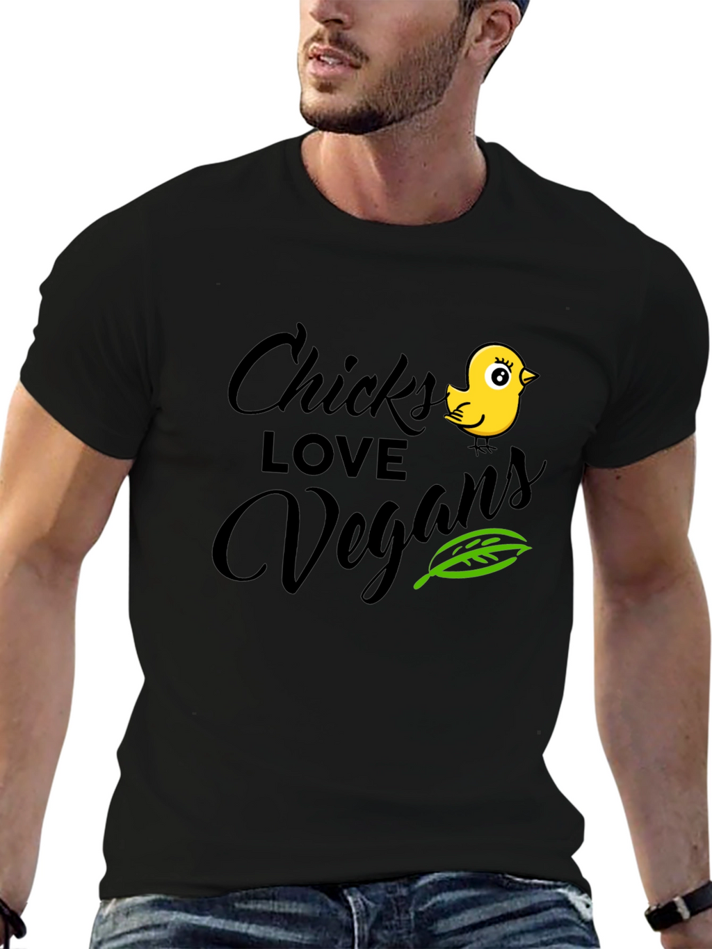 Chicks Love Vegans Black T-Shirt