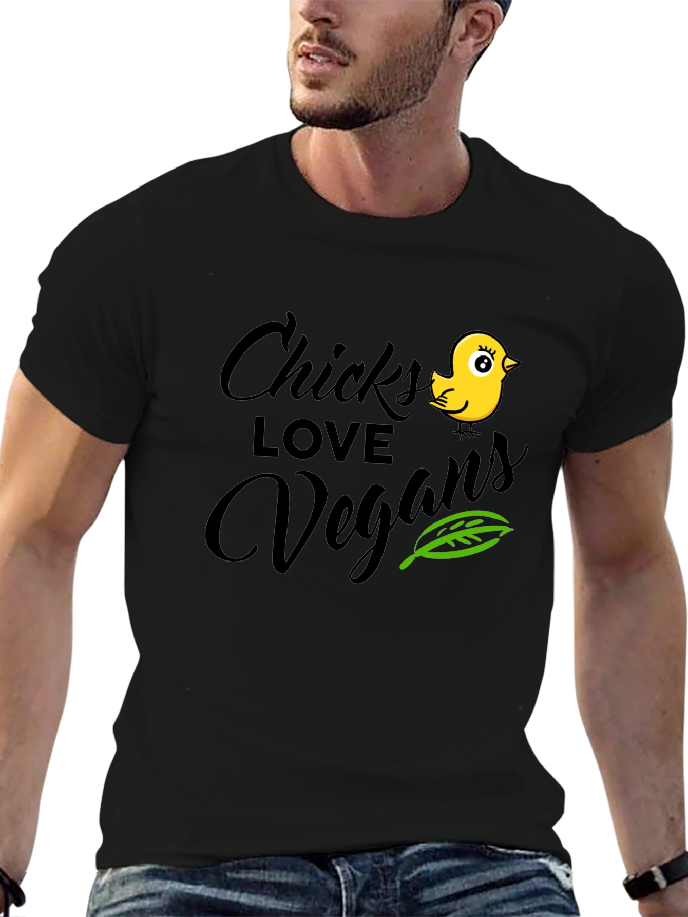 Chicks Love Vegans Black T-Shirt