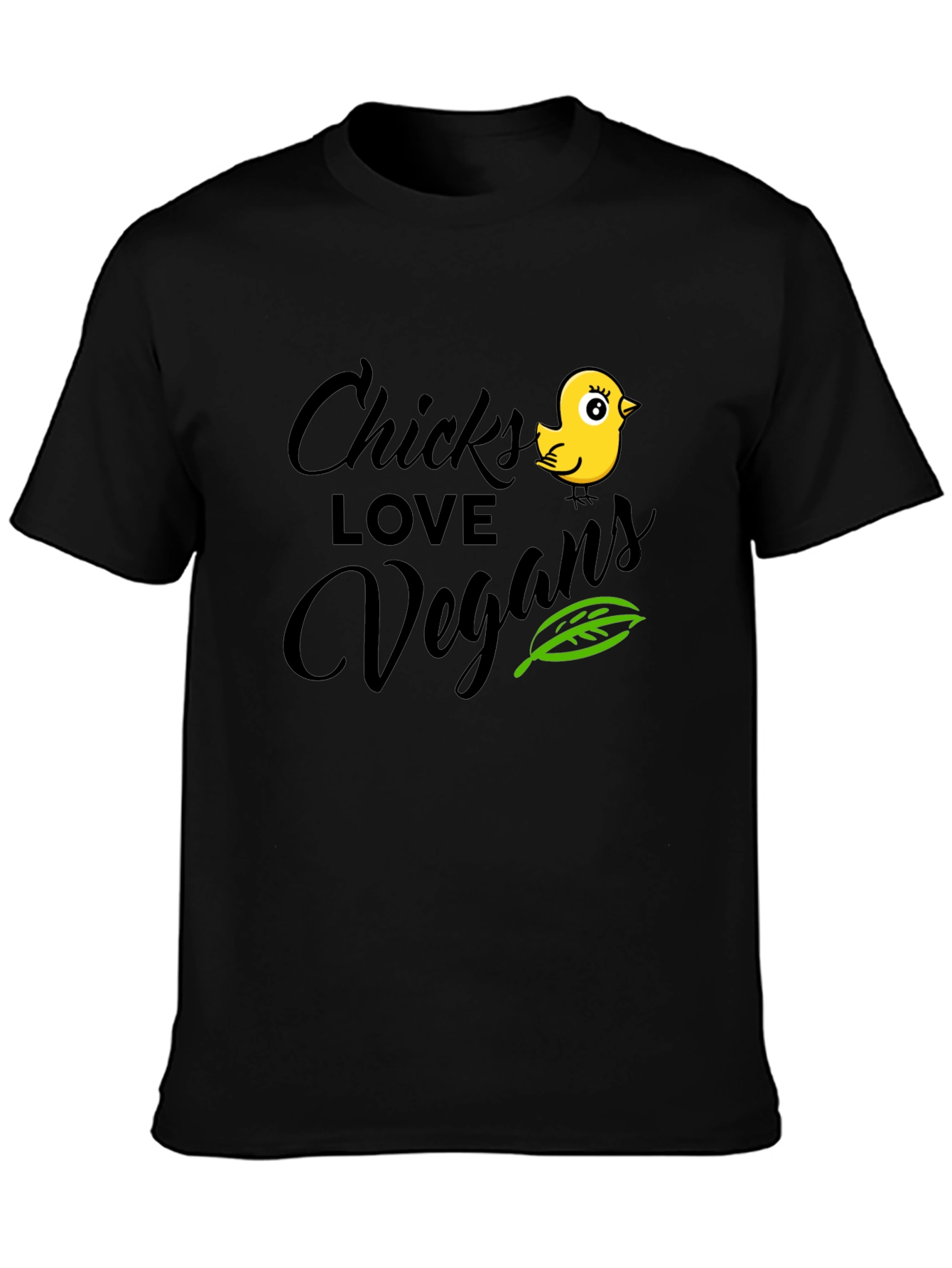 Chicks Love Vegans Black T-Shirt
