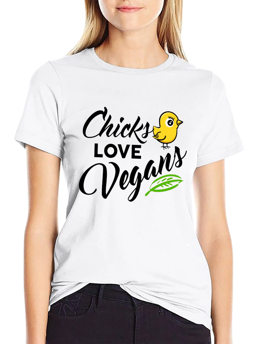 Chicks Love Vegans Black T-Shirt