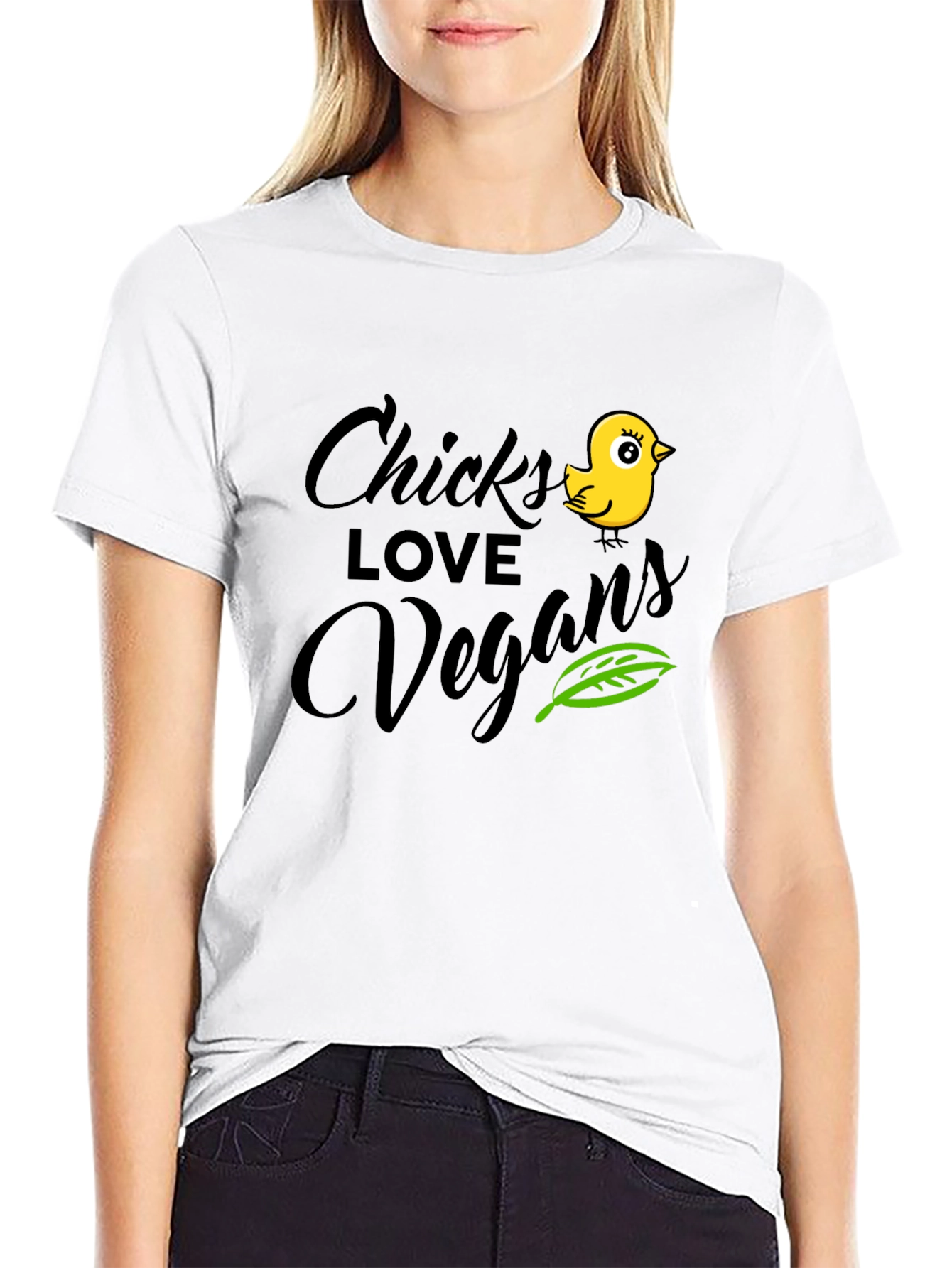 Chicks Love Vegans Black T-Shirt
