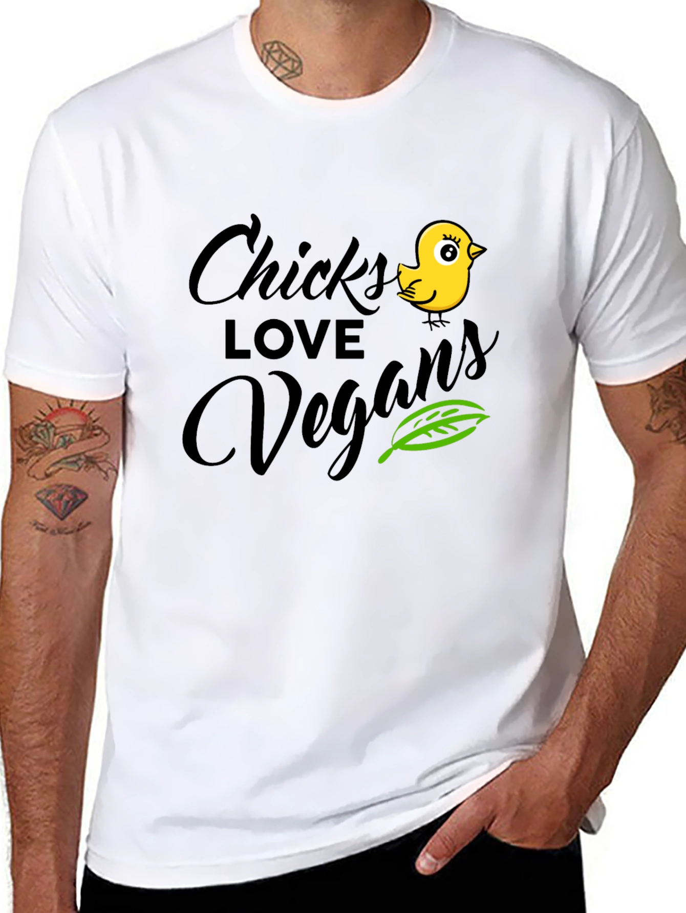 Chicks Love Vegans Black T-Shirt