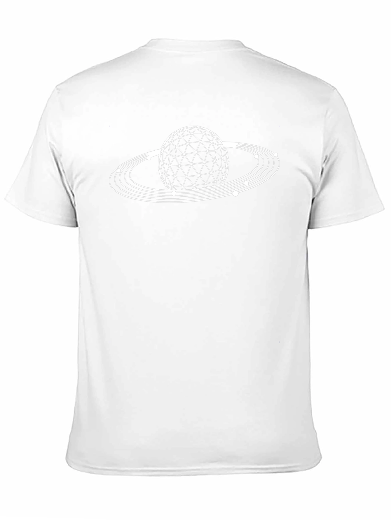 Geometric Saturn Graphic Black T-Shirt