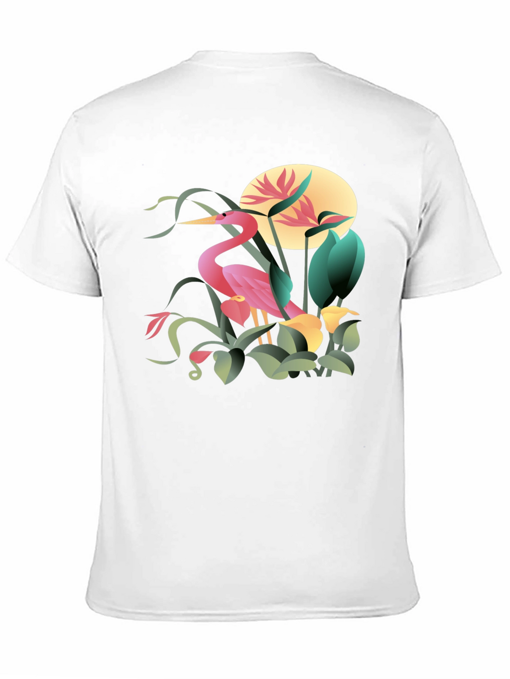 Tropical Heron Graphic T-Shirt