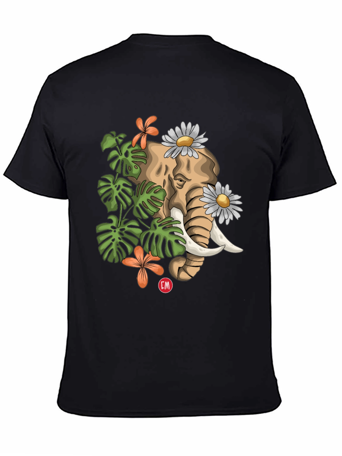 Elephant Floral Graphic Tee - Nature Inspired Design