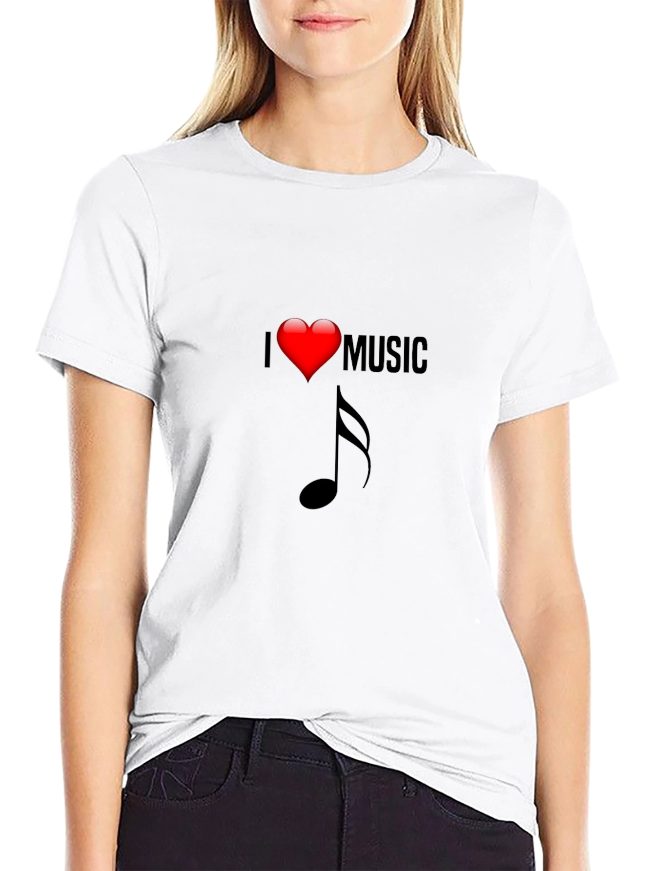 I Heart Music Black Graphic Tee