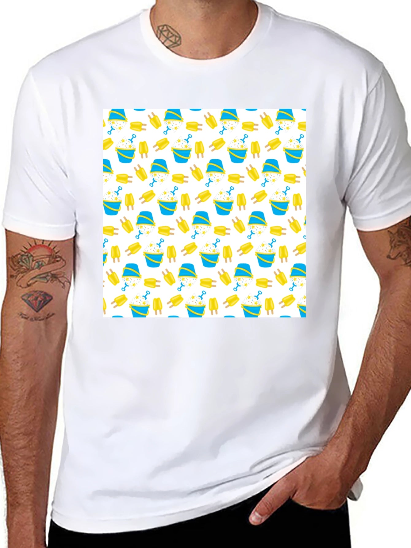 Fun Beach Pattern T-Shirt - Summer Vibes