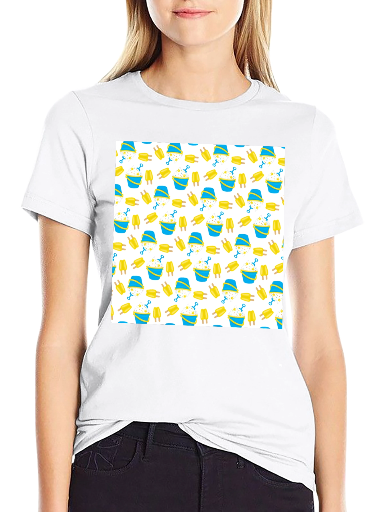 Fun Beach Pattern T-Shirt - Summer Vibes