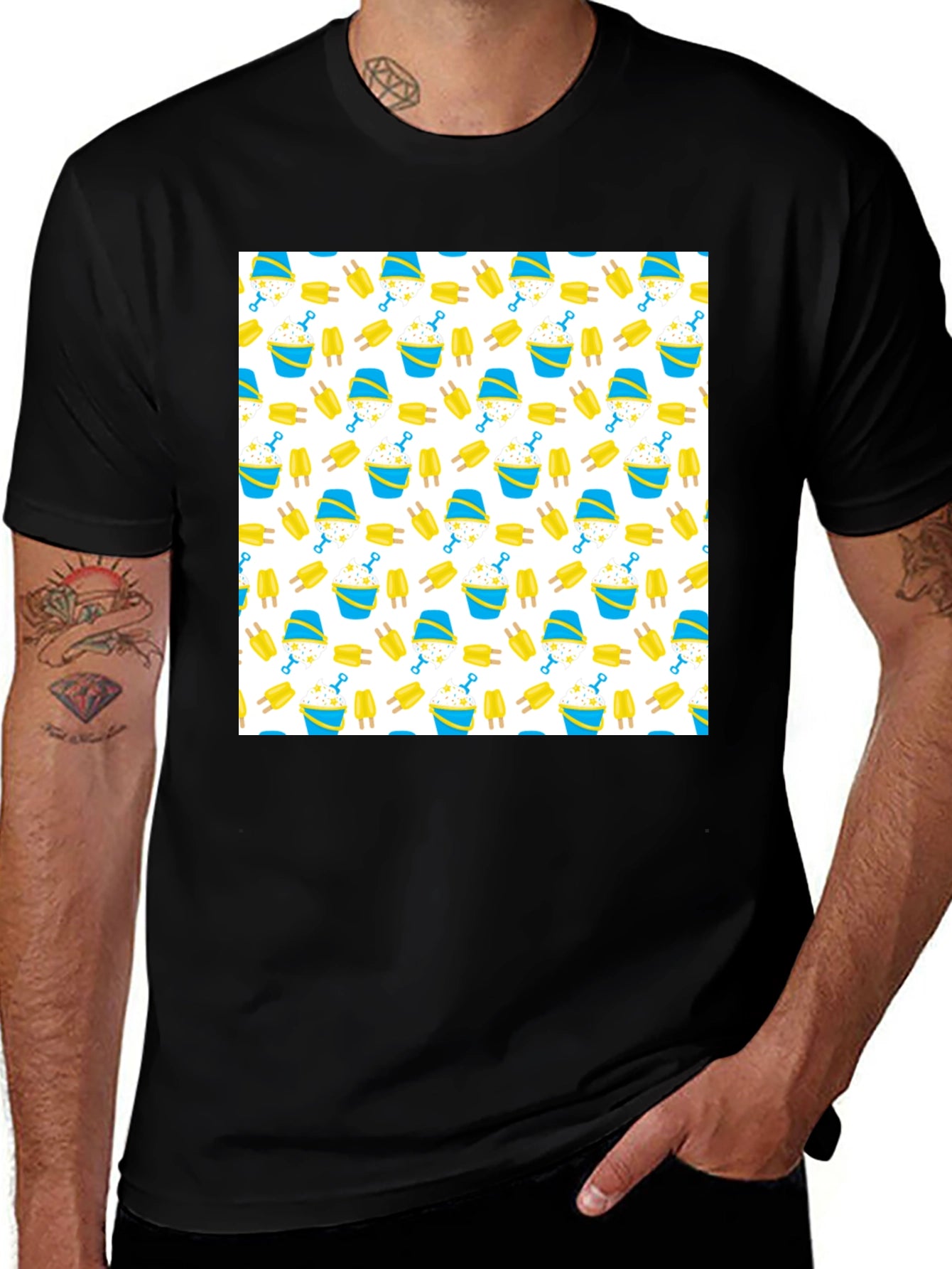 Fun Beach Pattern T-Shirt - Summer Vibes