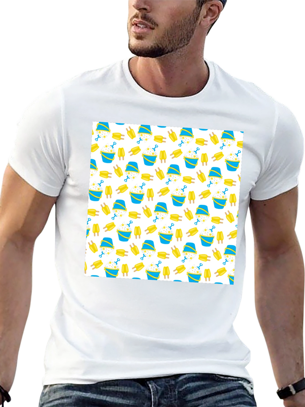Fun Beach Pattern T-Shirt - Summer Vibes