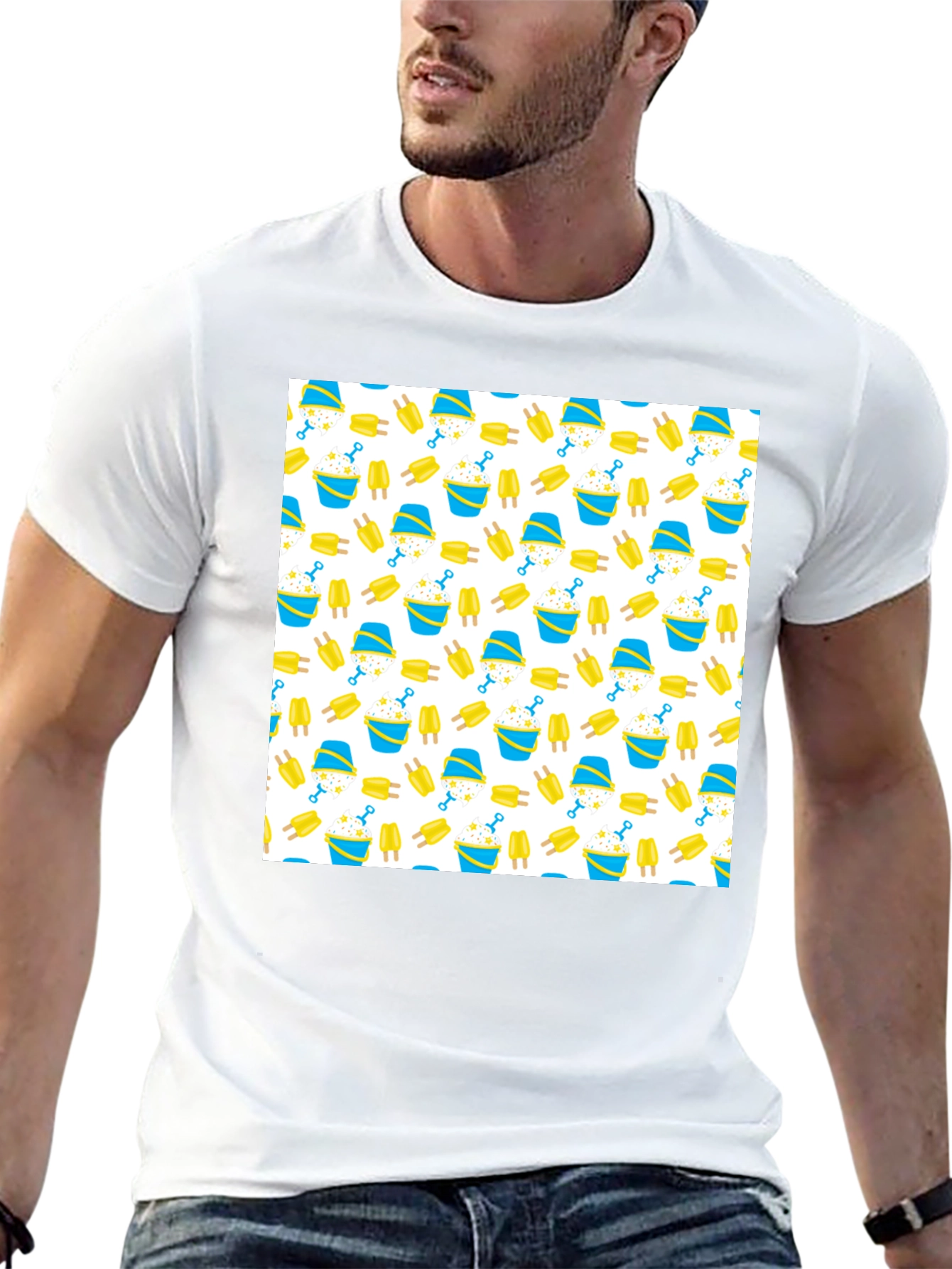 Fun Beach Pattern T-Shirt - Summer Vibes