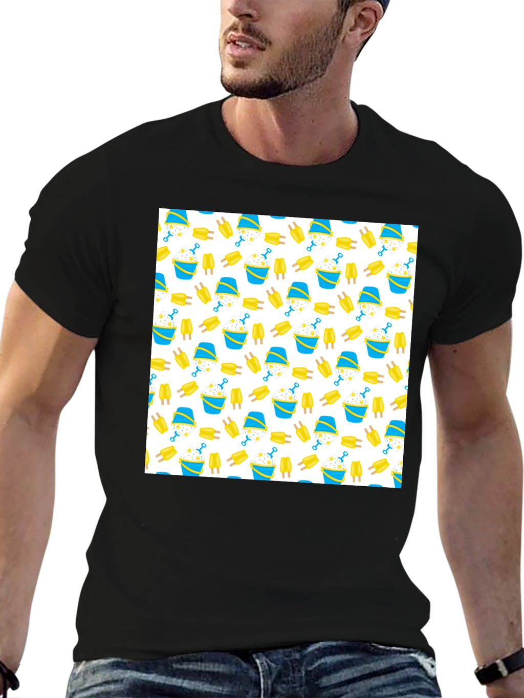 Fun Beach Pattern T-Shirt - Summer Vibes