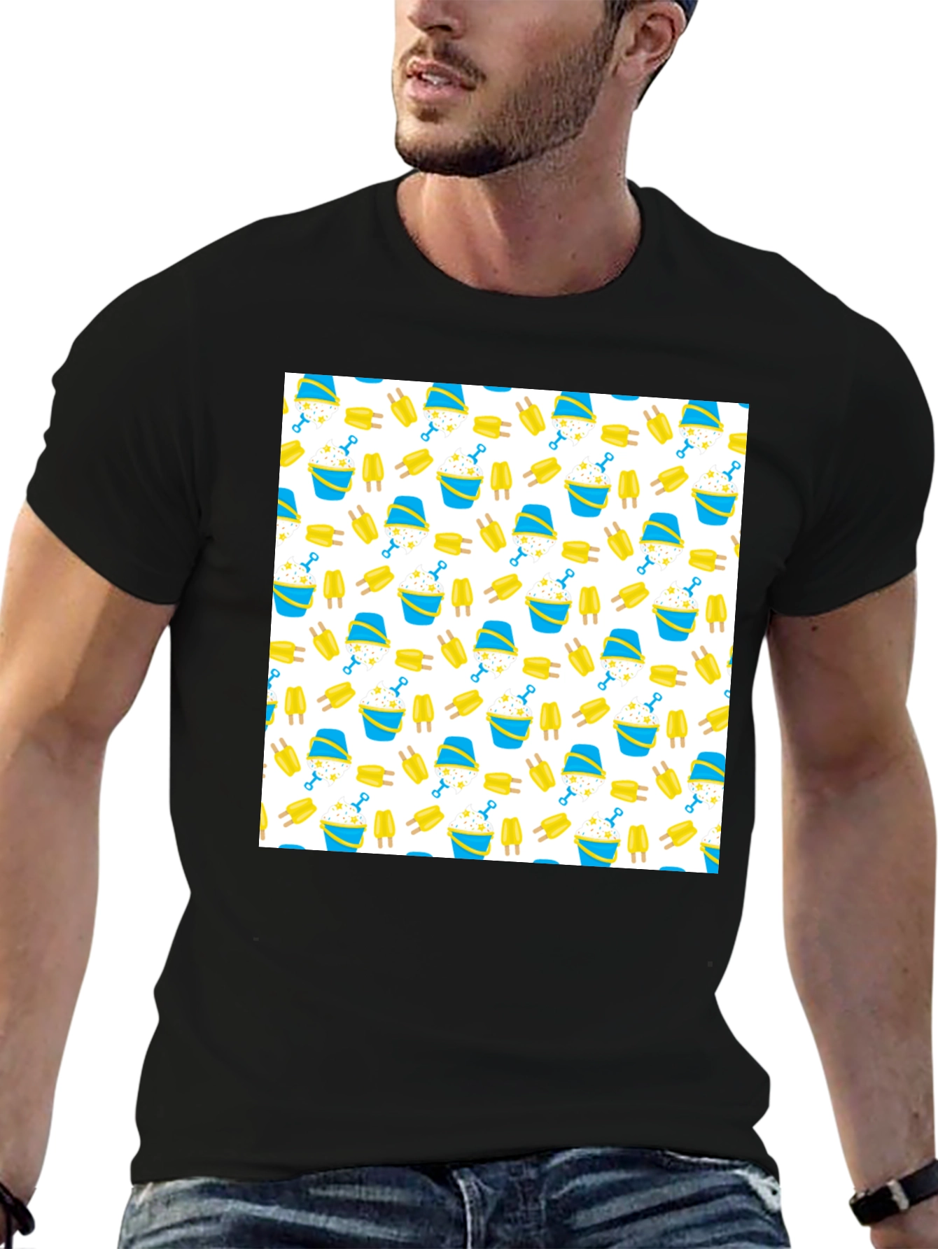 Fun Beach Pattern T-Shirt - Summer Vibes