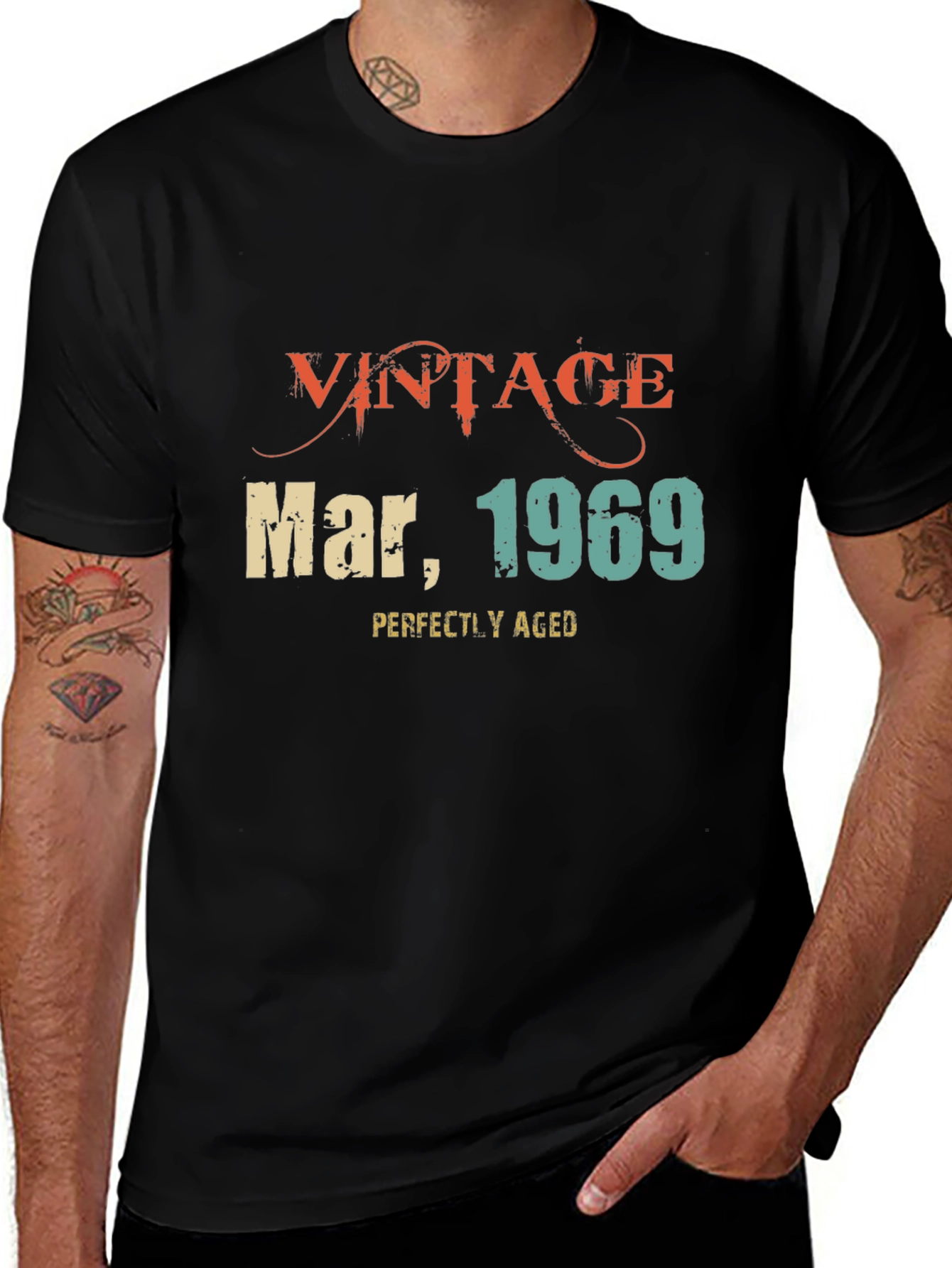 Vintage Mar 1969 Perfectly Aged Black T-Shirt