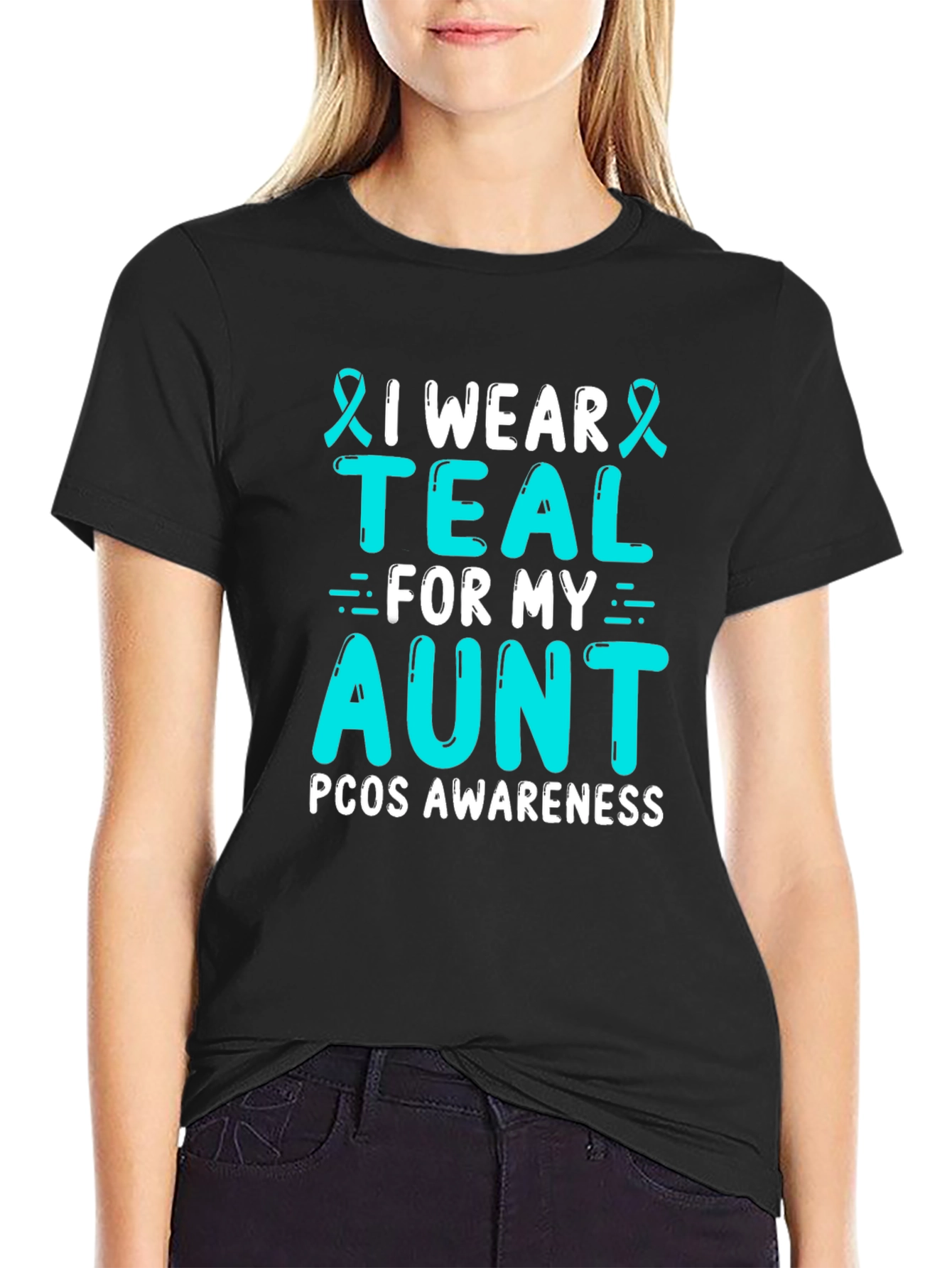 I Wear Teal For My Aunt PCOS Awareness T-Shirt