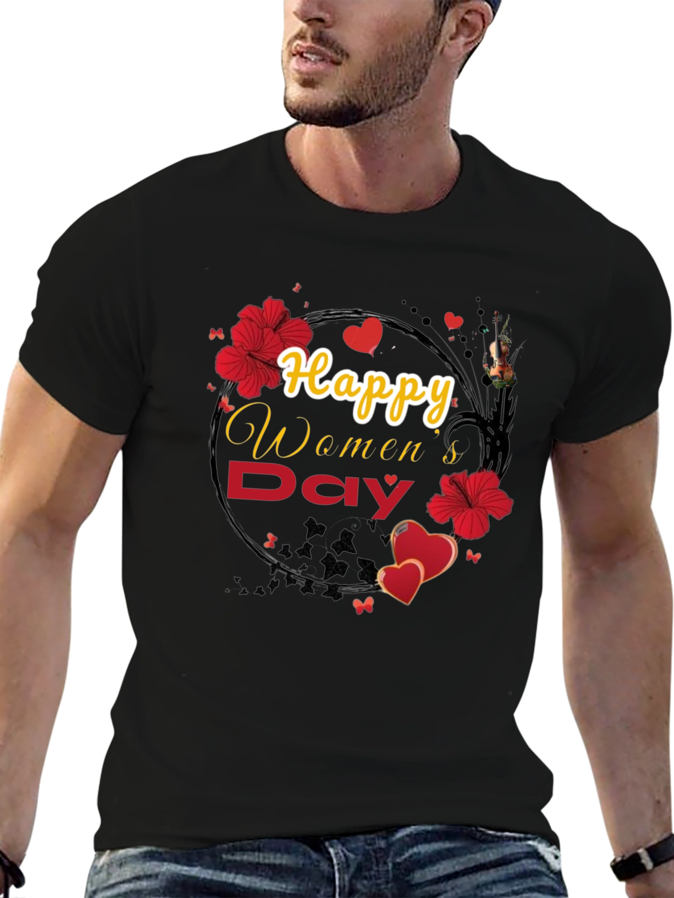 Happy Womens Day Floral T-Shirt