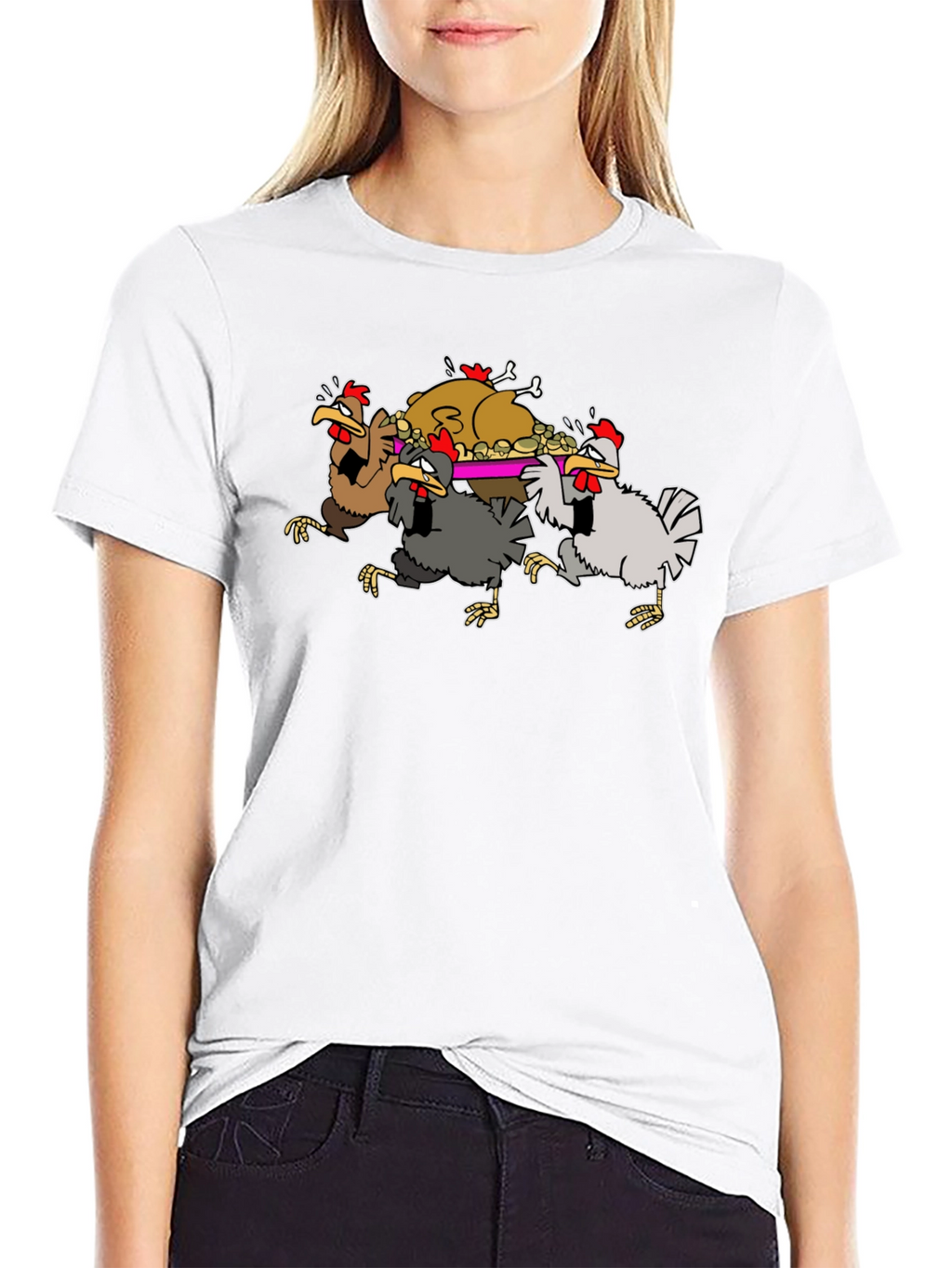 Funny Chickens Thanksgiving Feast T-Shirt
