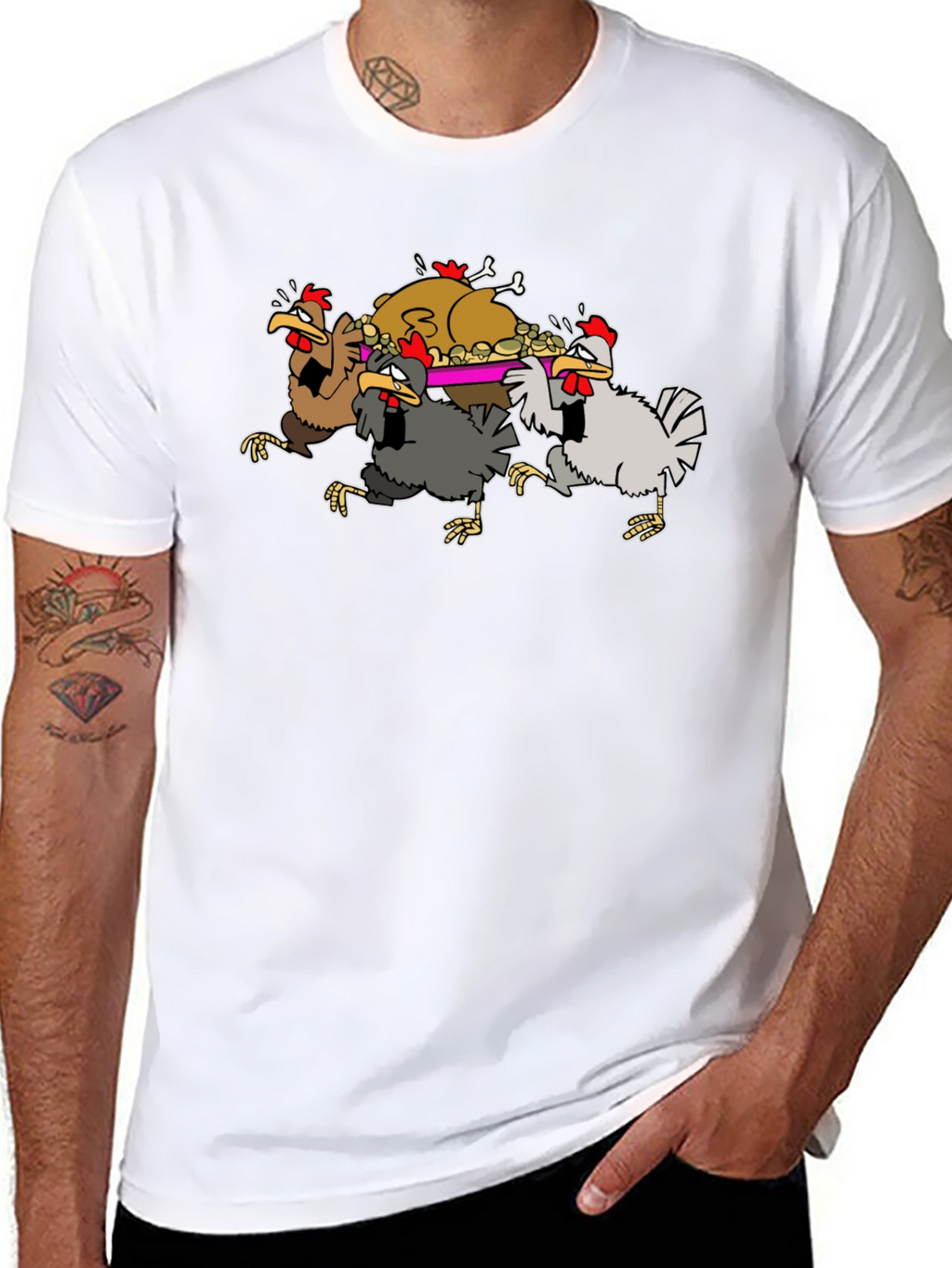 Funny Chickens Thanksgiving Feast T-Shirt