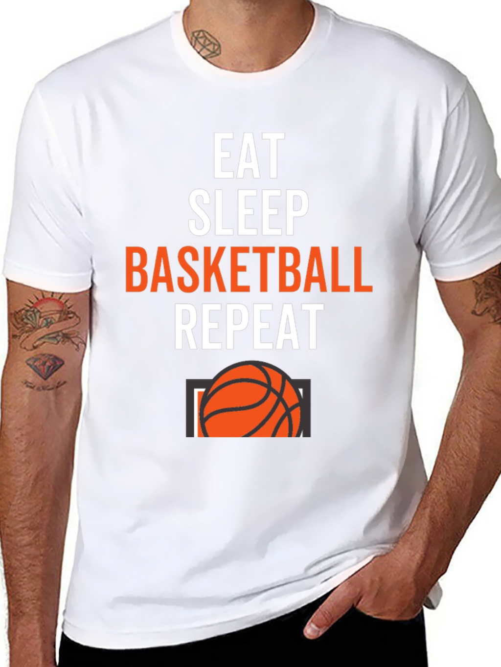 Eat Sleep Basketball Repeat Graphic Tee
