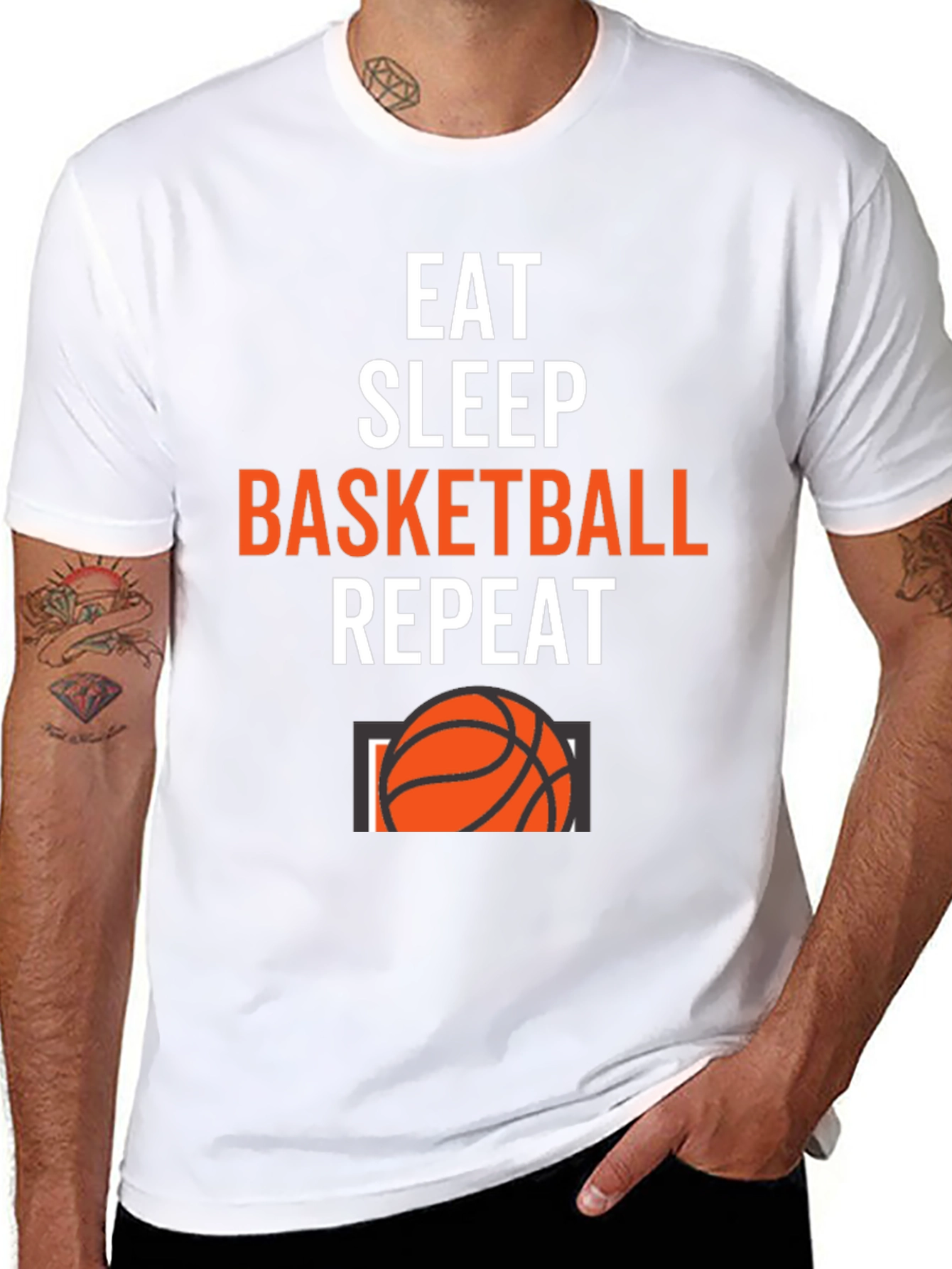 Eat Sleep Basketball Repeat Graphic Tee