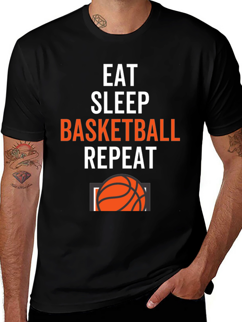 Eat Sleep Basketball Repeat Graphic Tee