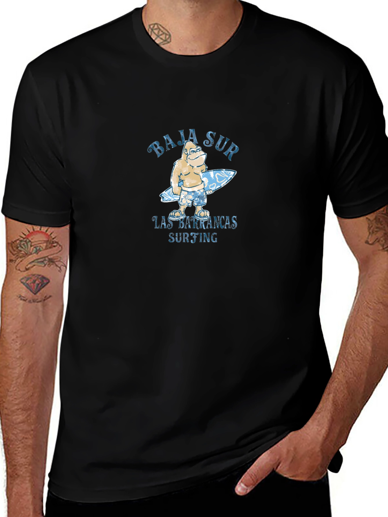 Baja Sur Surfing Graphic T-Shirt