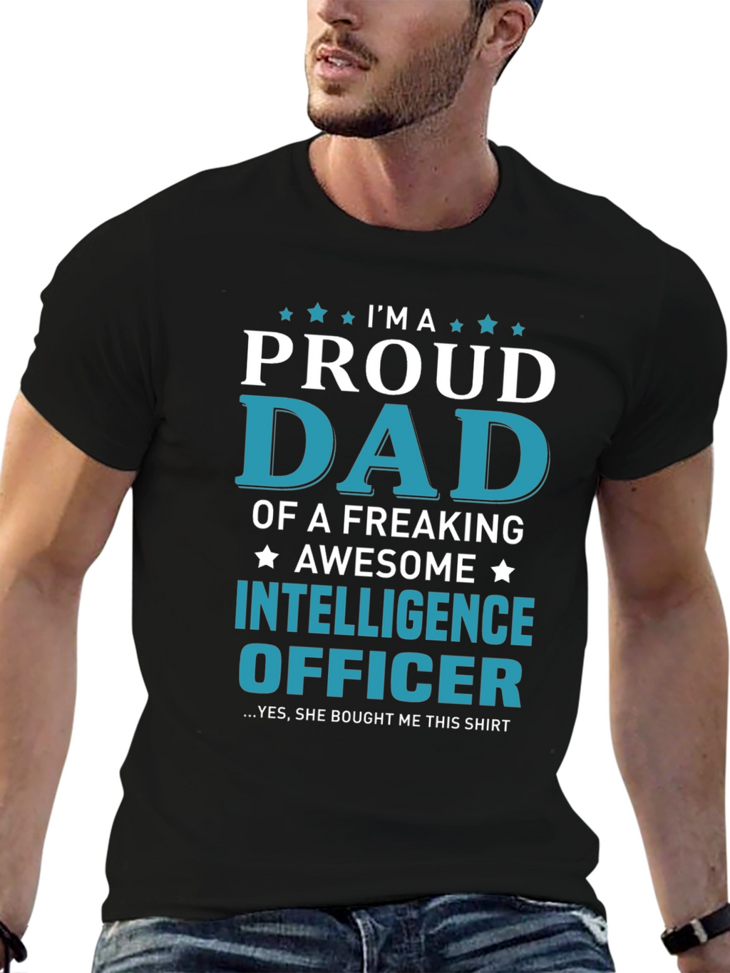 Proud Dad of an Intelligence Officer Graphic T-Shirt