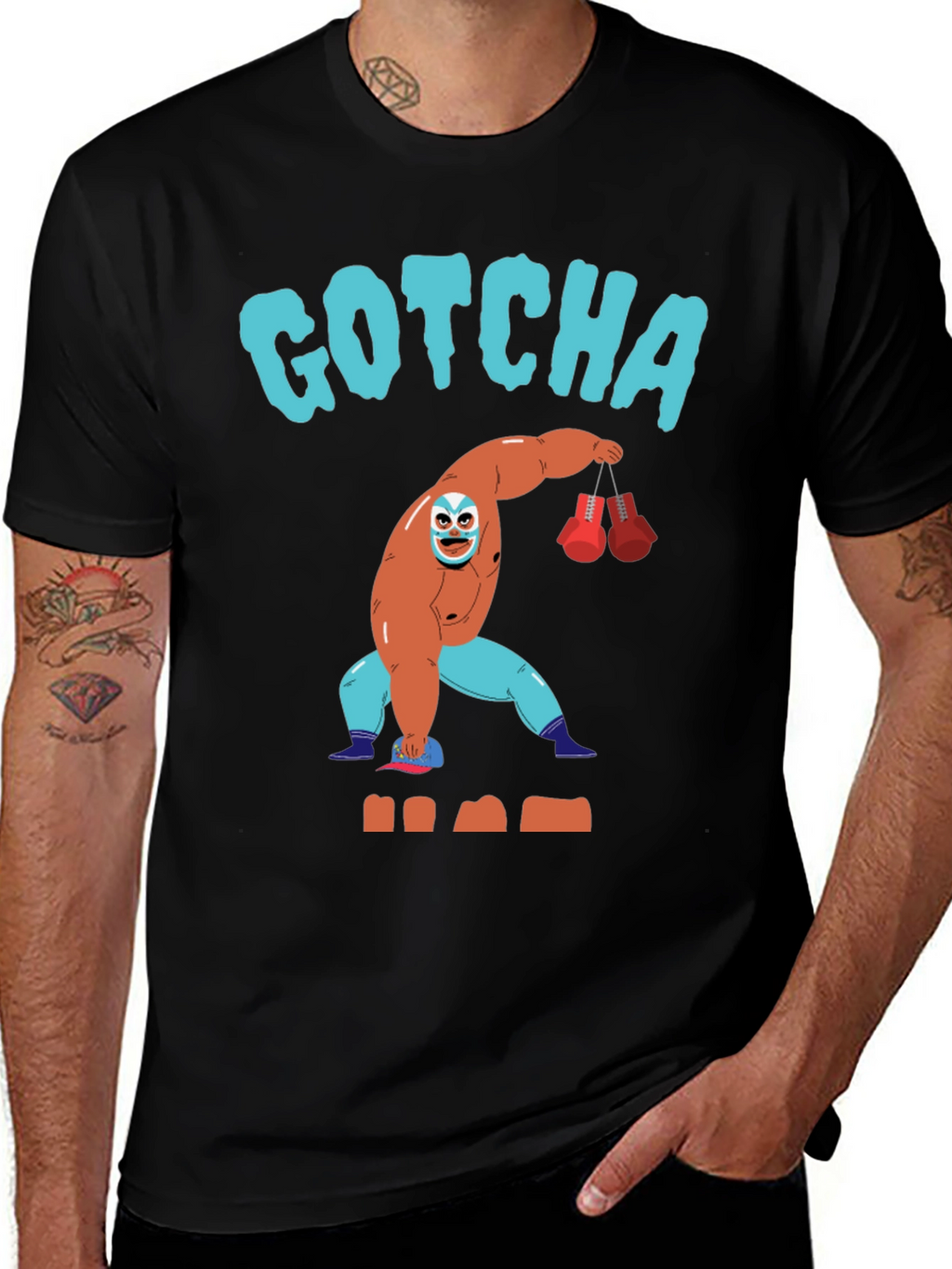 Gotcha Lucha Libre Wrestler Graphic T-Shirt