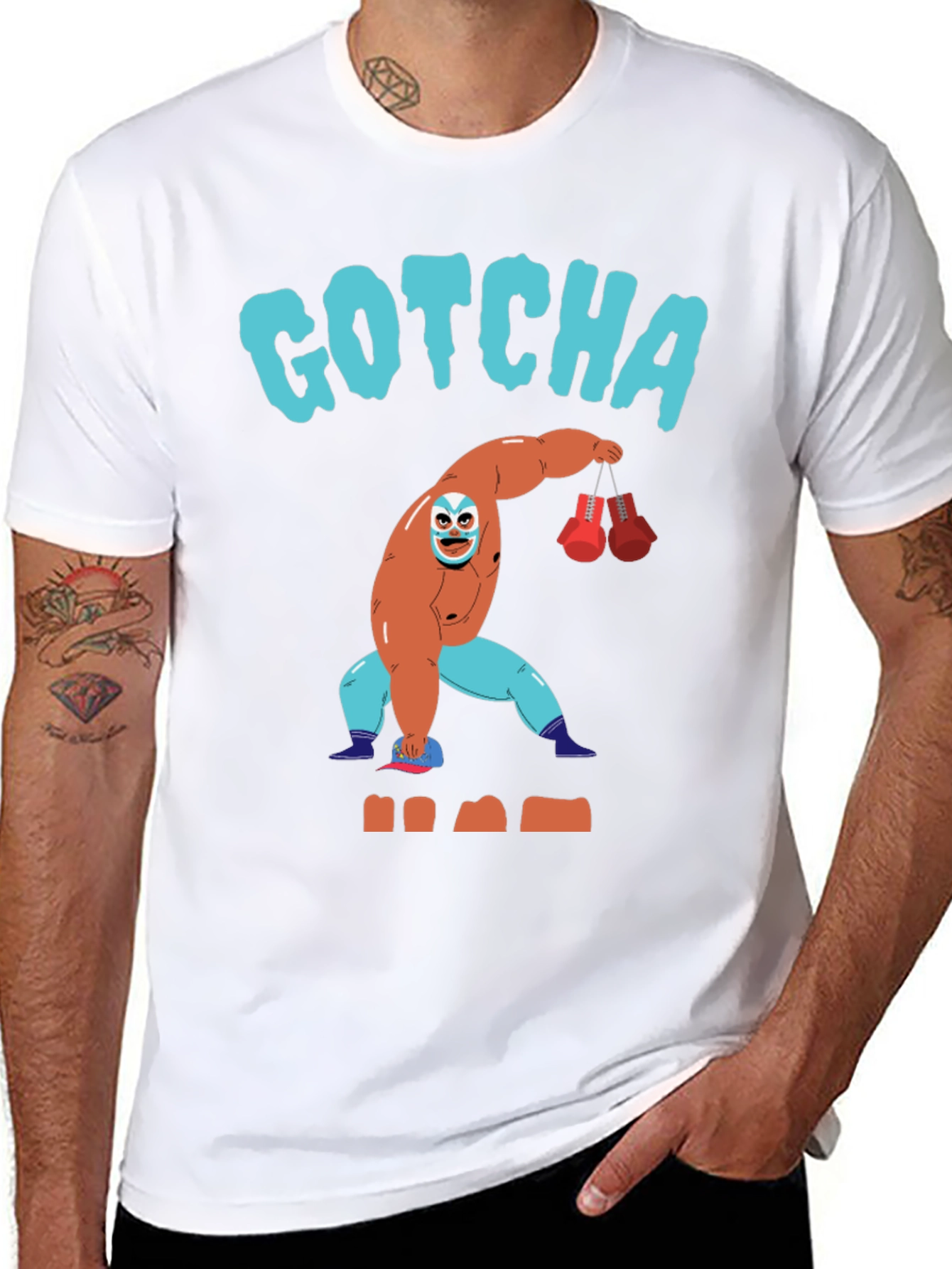 Gotcha Lucha Libre Wrestler Graphic T-Shirt