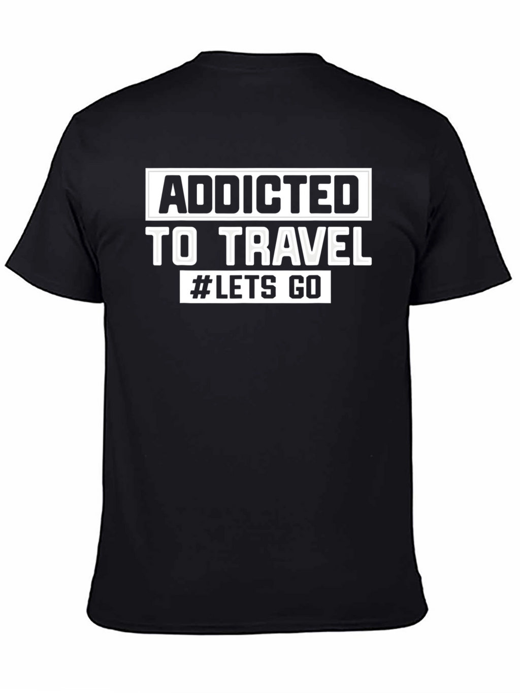 Addicted to Travel T-Shirt - Black Cotton Blend