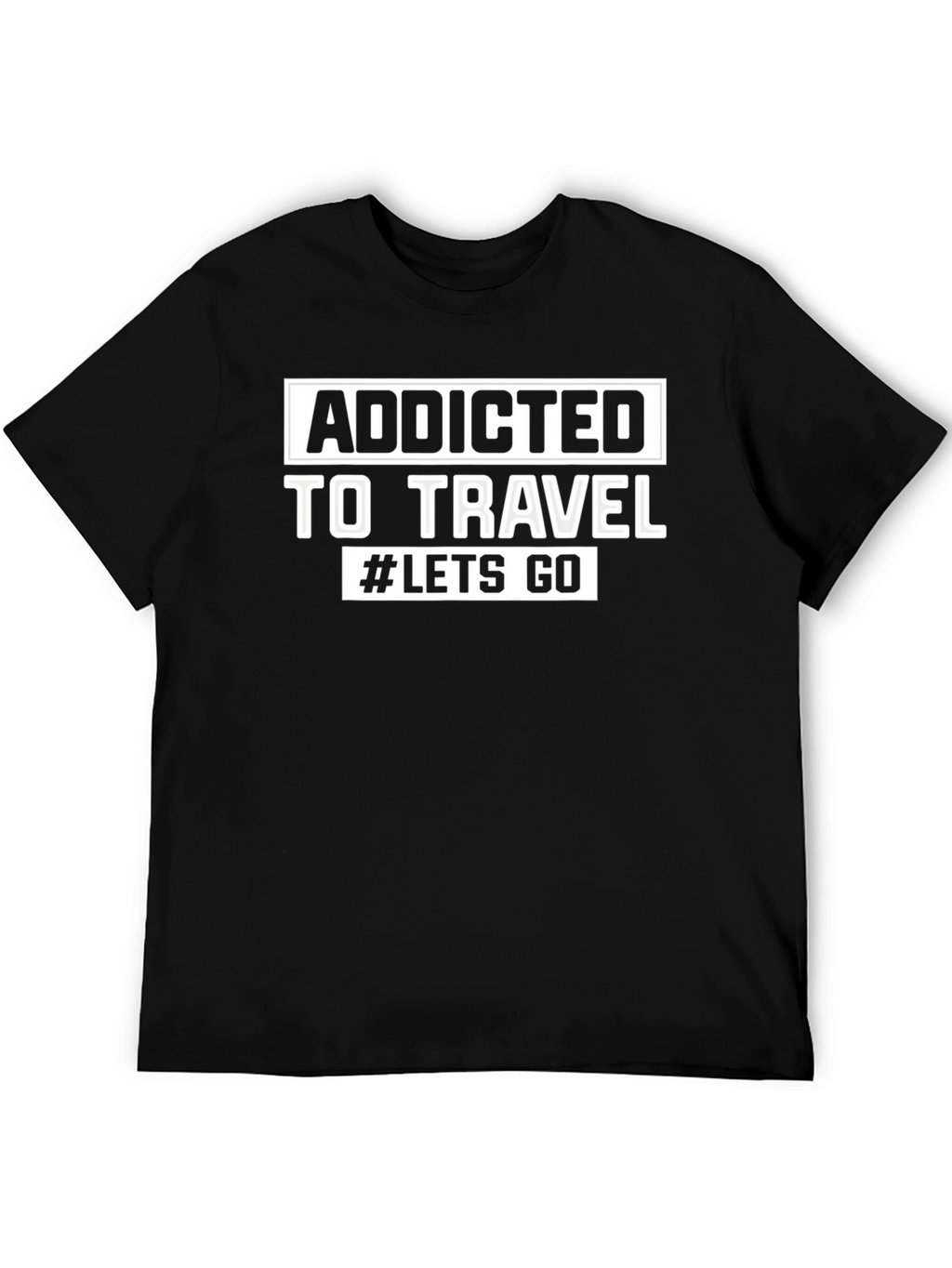 Addicted to Travel T-Shirt - Black Cotton Blend