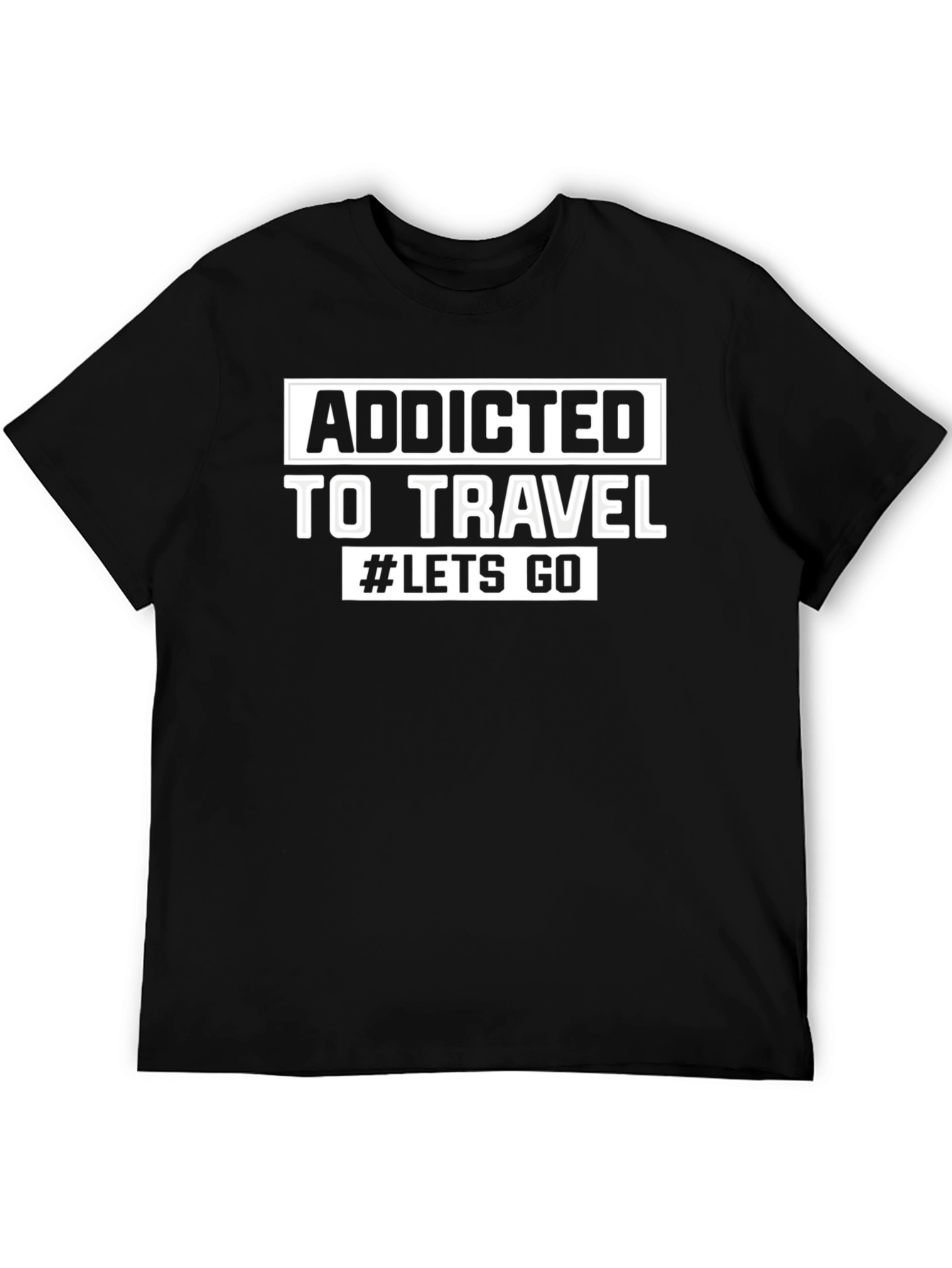 Addicted to Travel T-Shirt - Black Cotton Blend