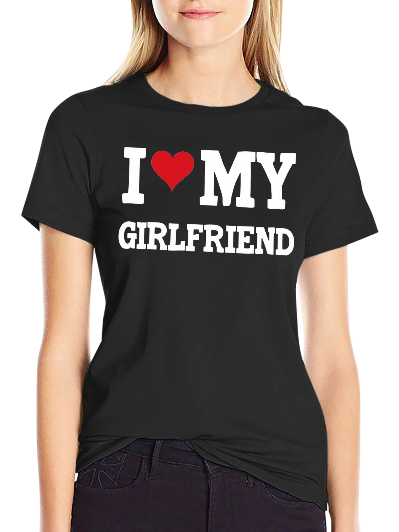 I Heart My Girlfriend Graphic Tee - Mens Black T-Shirt