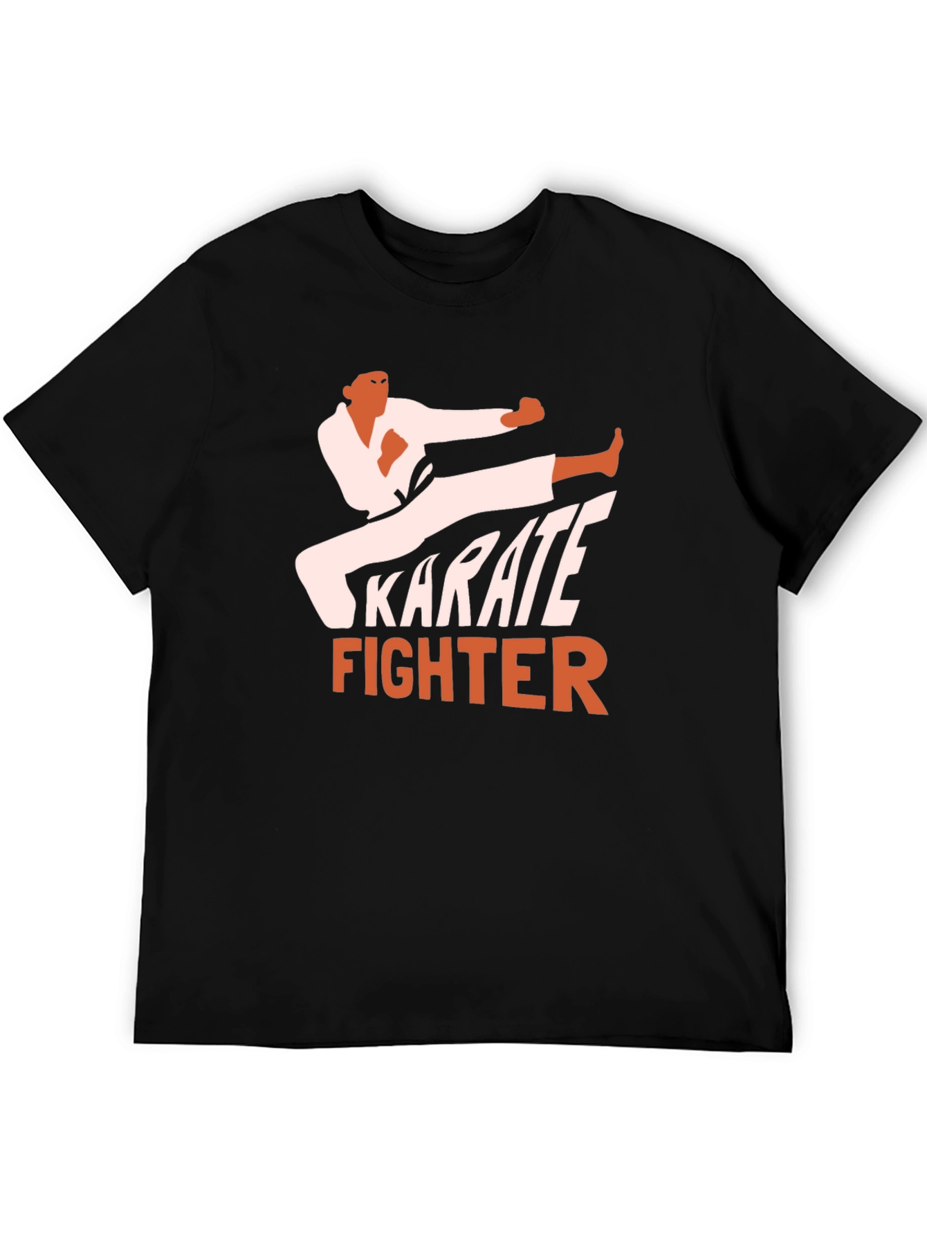 Karate Fighter Graphic Tee - Black Martial Arts T-Shirt