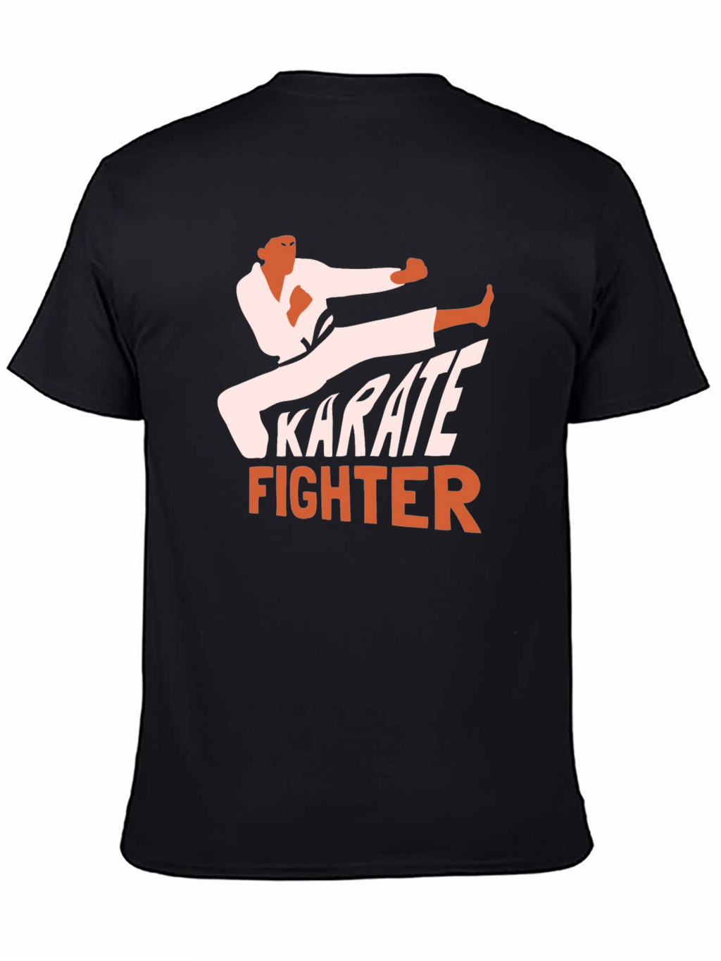 Karate Fighter Graphic Tee - Black Martial Arts T-Shirt
