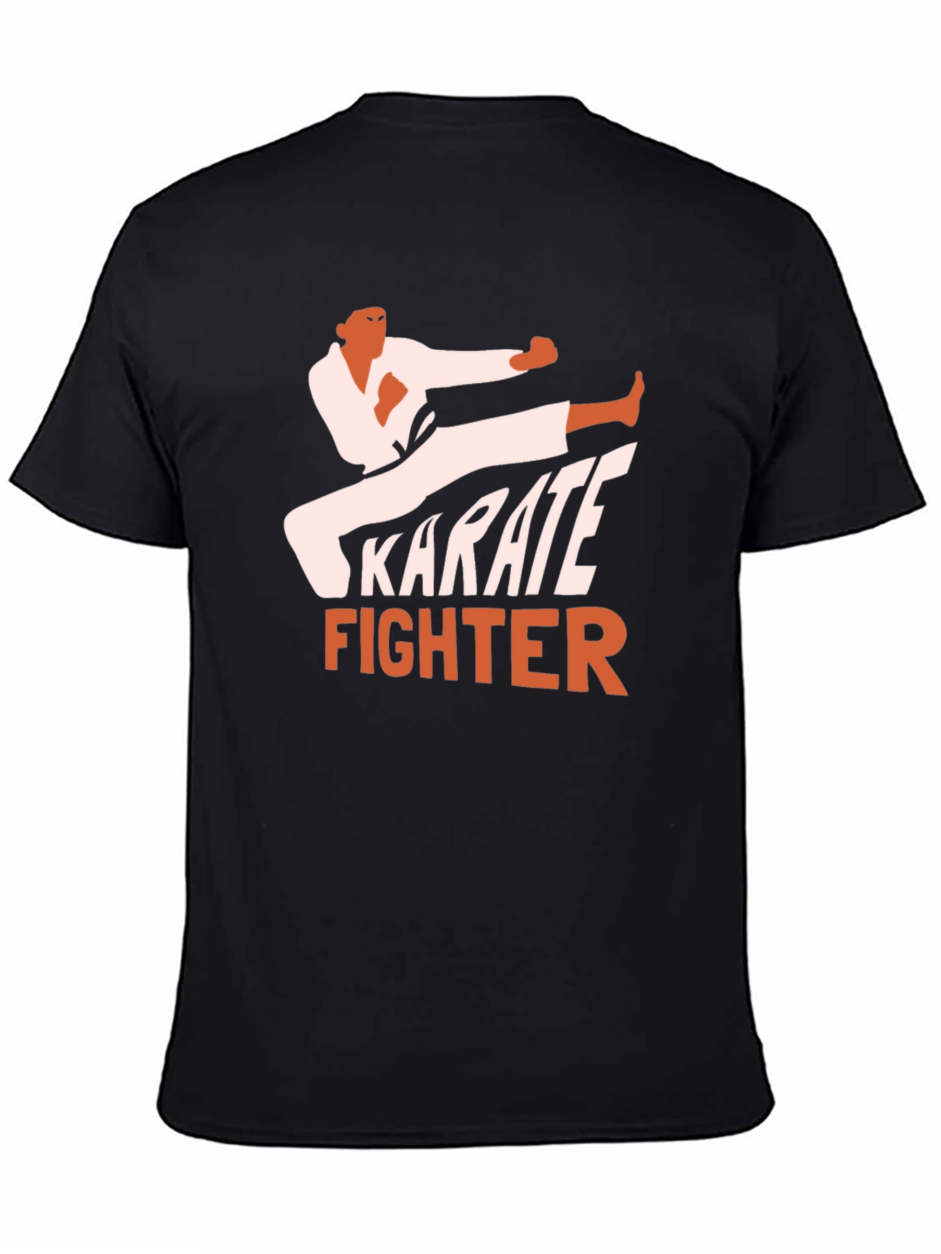 Karate Fighter Graphic Tee - Black Martial Arts T-Shirt