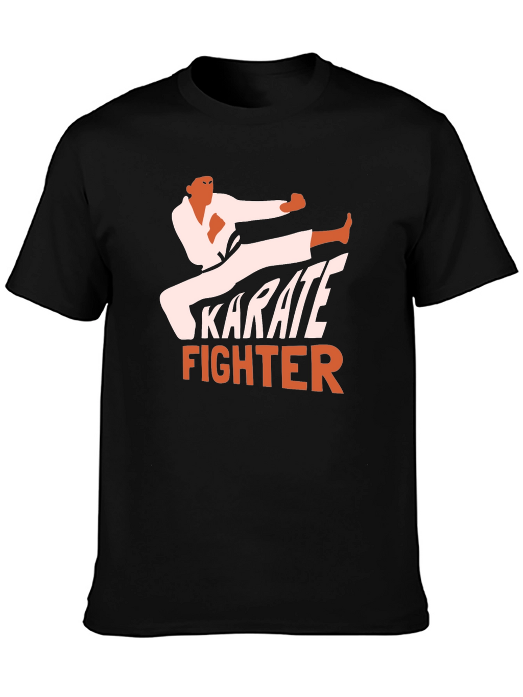 Karate Fighter Graphic Tee - Black Martial Arts T-Shirt