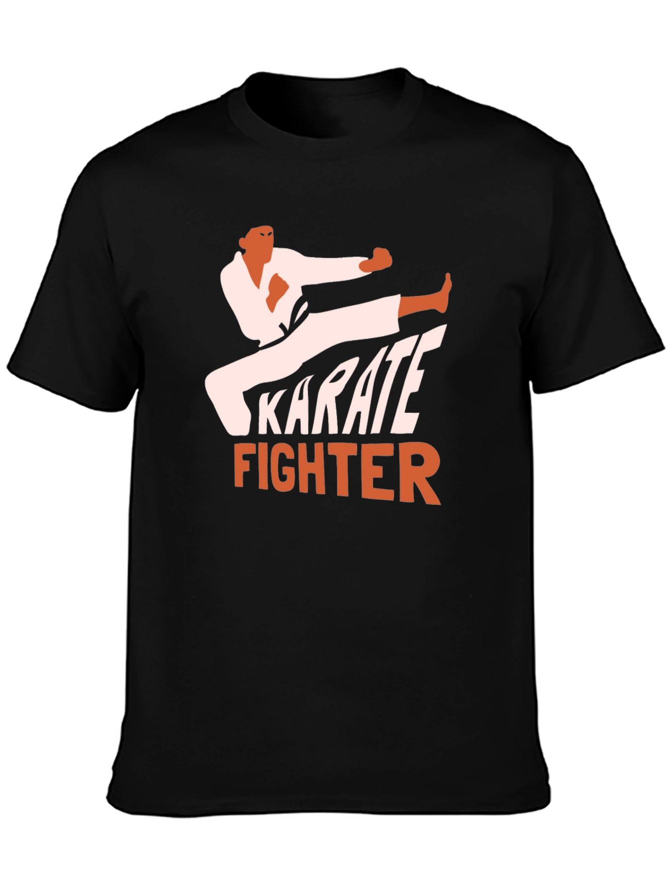 Karate Fighter Graphic Tee - Black Martial Arts T-Shirt
