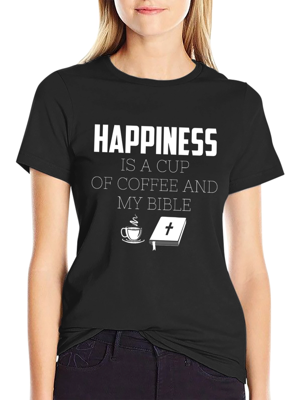 Happiness Coffee and Bible T-Shirt