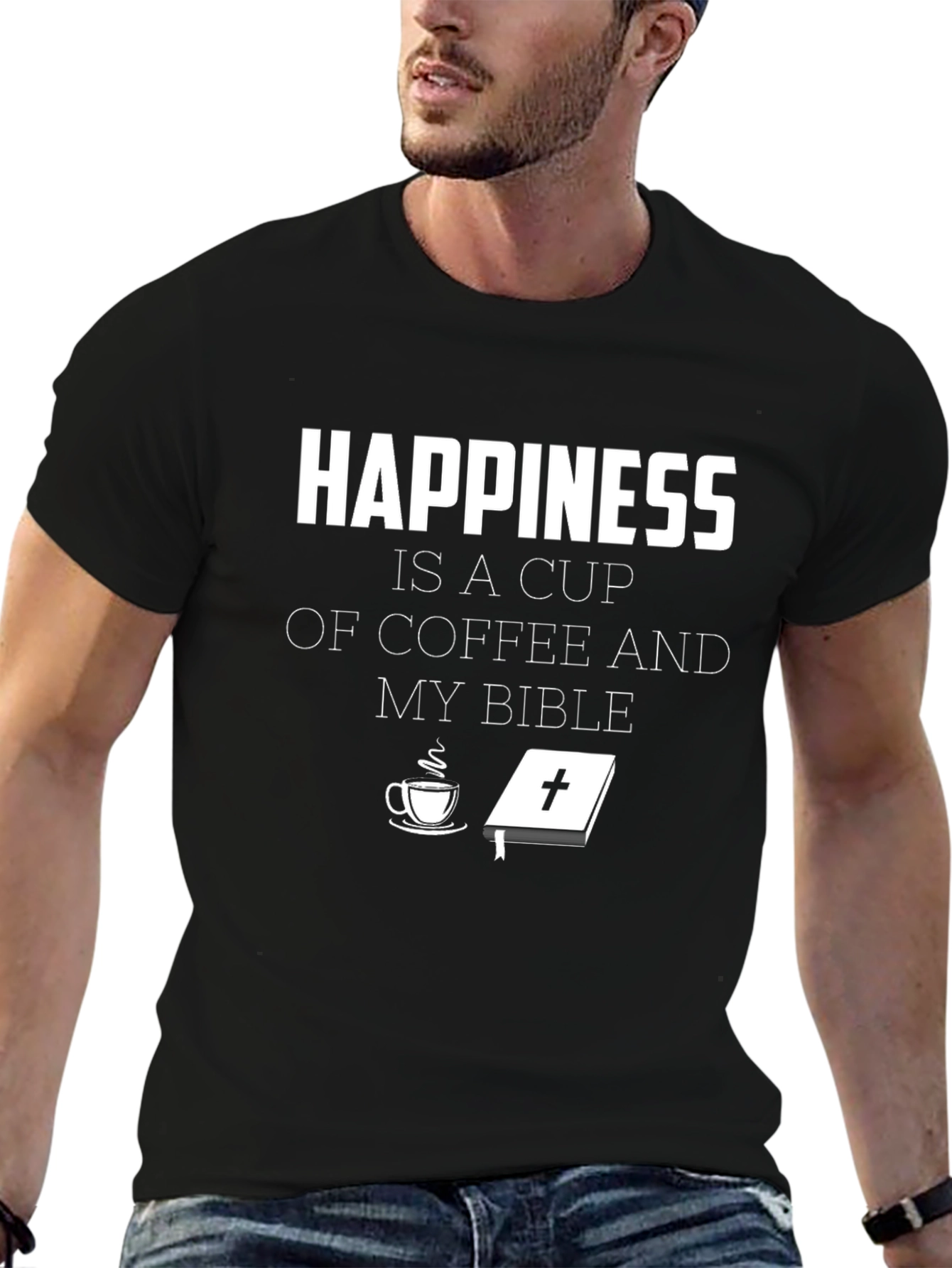 Happiness Coffee and Bible T-Shirt