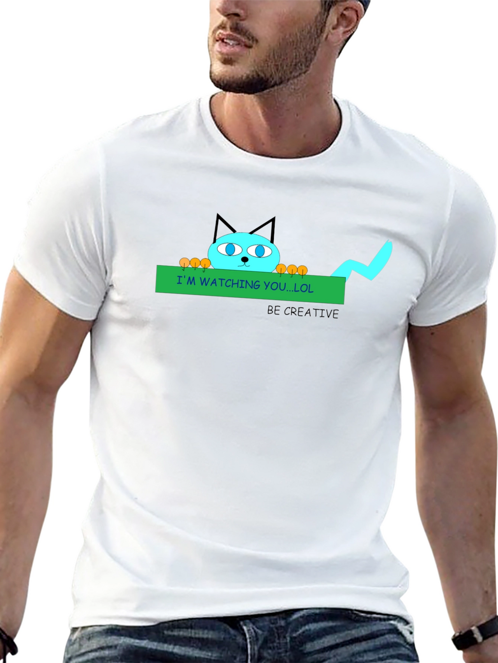 Im Watching You LOL Cat Graphic Tee