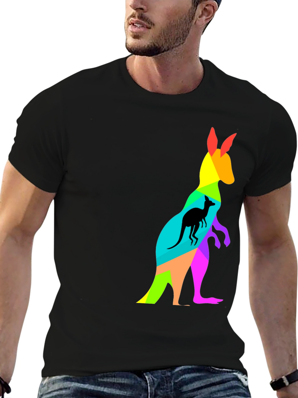 Rainbow Kangaroo Graphic Tee