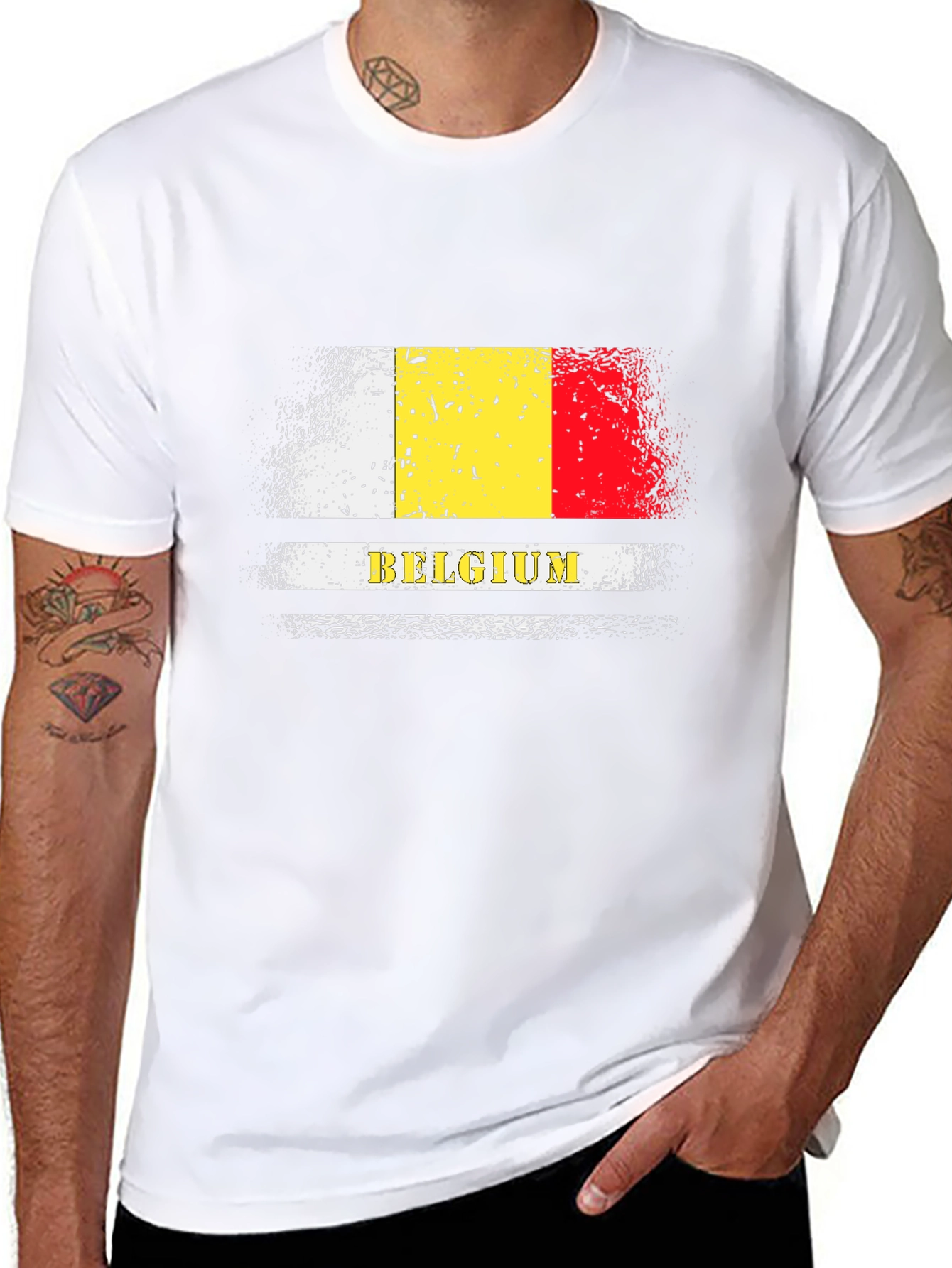 Belgium Flag T-Shirt - Black